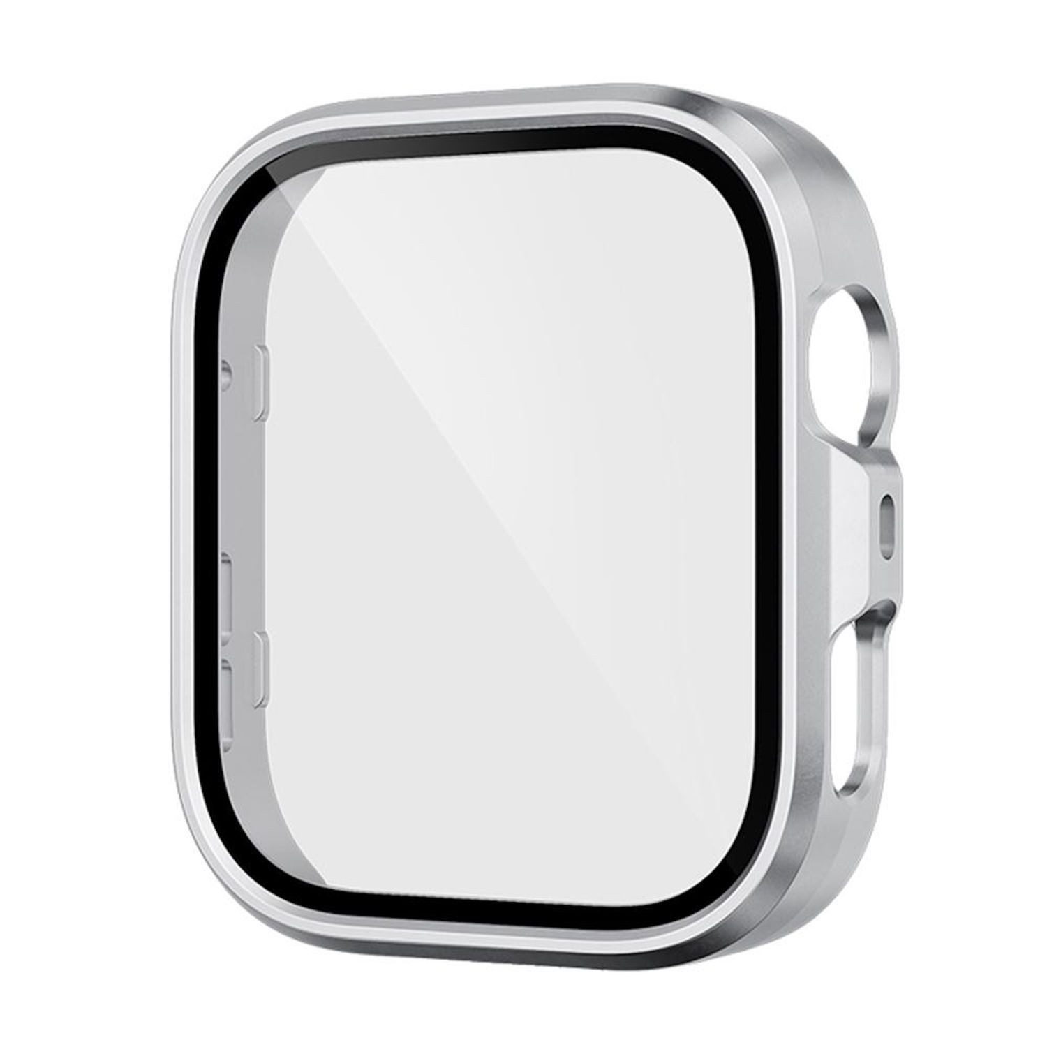 Wigento Smartwatch-Hülle Für Huawei Watch Fit 4 Pro Kunststoff PC Hülle + 9H Hart Glas Silber, Schutzhülle aus PC + Hart Glas für Rundumschutz