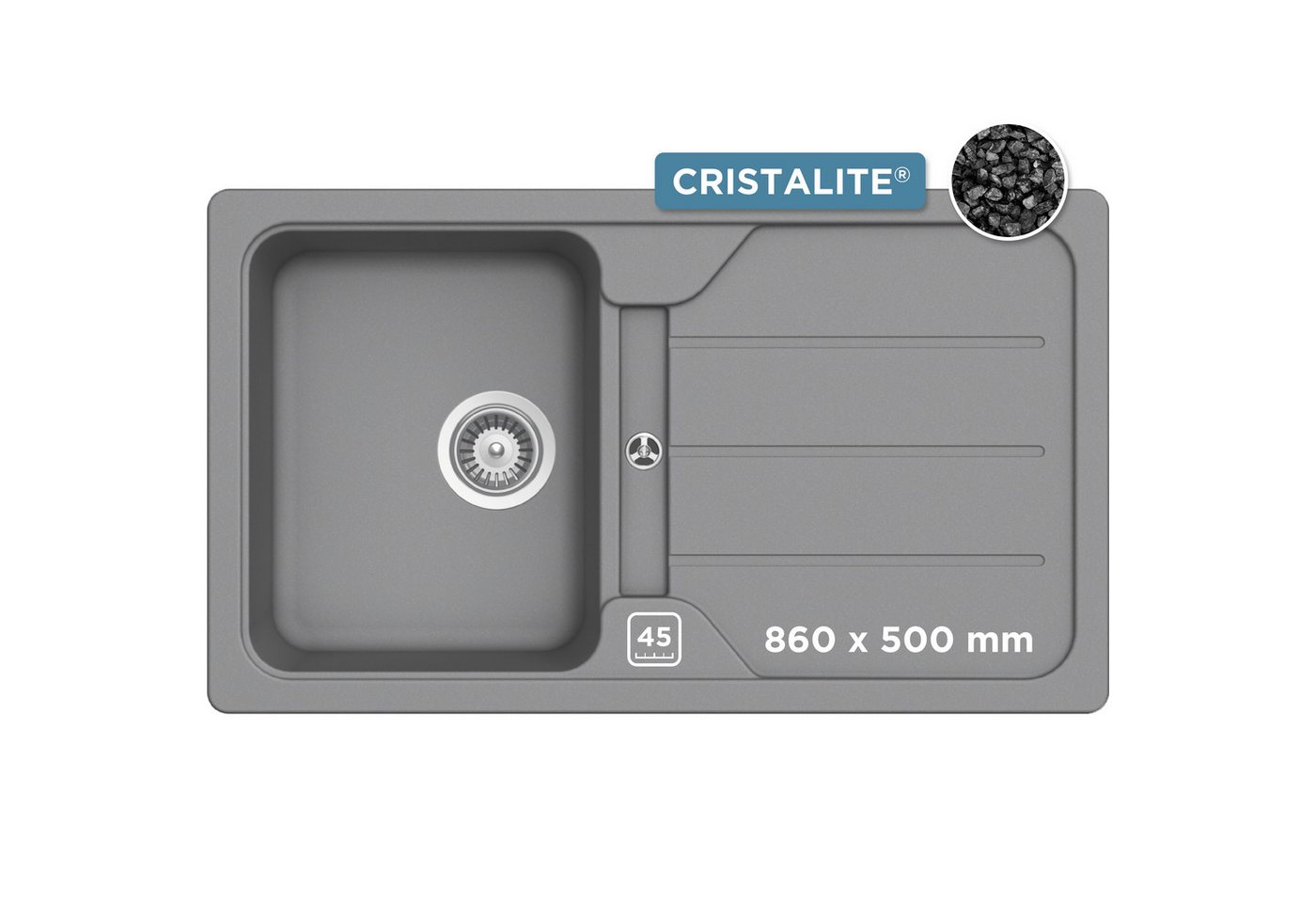 Schock Granitspüle Formhaus, rechteckig, 86/50 cm