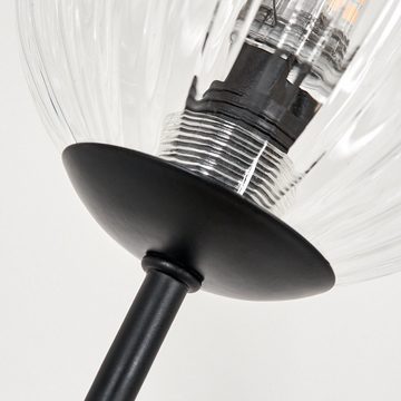 hofstein Stehlampe Stehlampe aus Metall/Riffelglas in Schwarz/Klar, ohne Leuchtmittel, Leuchte mit Glasschirmen (10cm), dimmbar, 3xG9, ohne Leuchtmittel