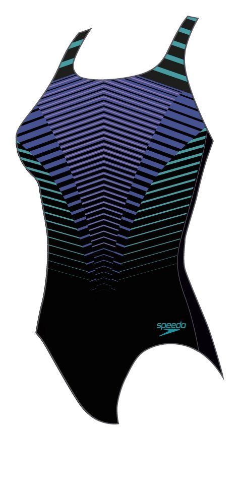 PLMT DIGI AF Speedo Schwimmanzug BLACK/BLUE MDLT