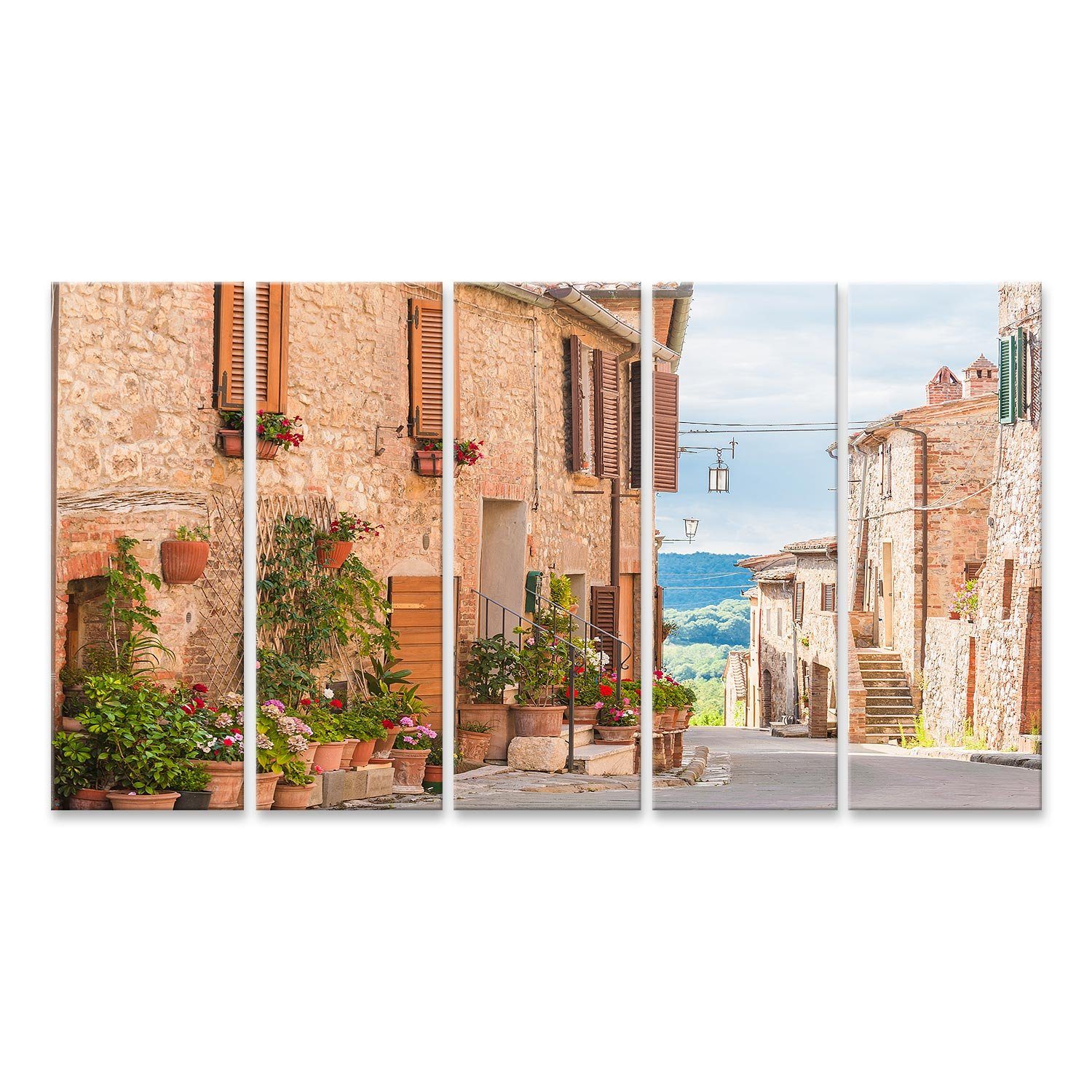 islandburner Leinwandbild Bild auf Leinwand Die Mittelalterliche Altstadt In Der Toskana Italien