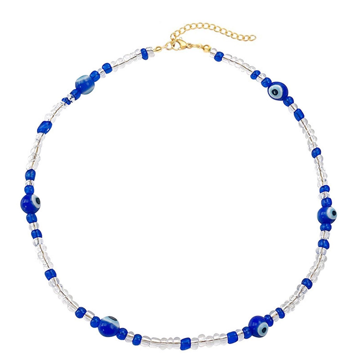 MAGICSHE Perlenkette Süßwasserperlen Layered Halskette für Frauen, Halskette aus Edelstahl 18K vergoldet NK8032