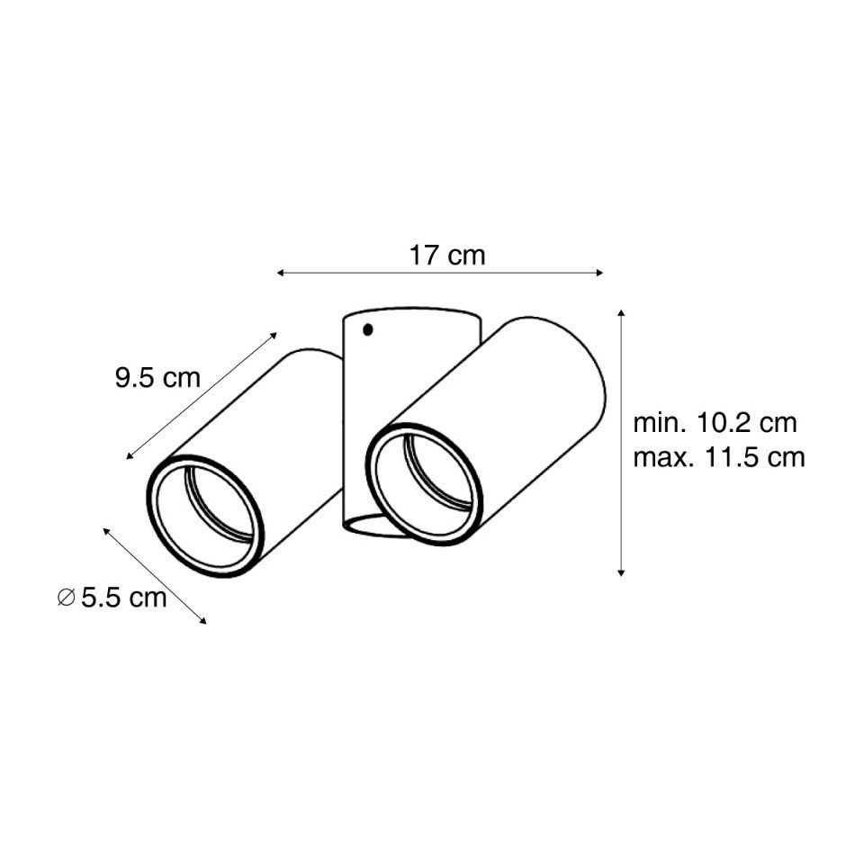 Qazqa LED Aufbaustrahler Michael, ohne Leuchtmittel, Kaltweiß, QAZQA Aufbau­spot, gu10, Taupe, Aluminium, Modern