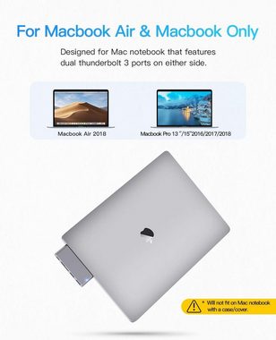 Daskoo USB-C-Hub, USB-C-Adapter Thunderbolt 3 (40 Gbit/s) Hub Adapter zu Standard-USB, für MacBook Pro 13" und 15" 2018/2017/2016, MacBook Air 13" 2018