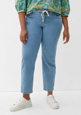 TRIANGLE Stoffhose Jeans / Curvy Fit / Mid Rise / Straight Leg Logo