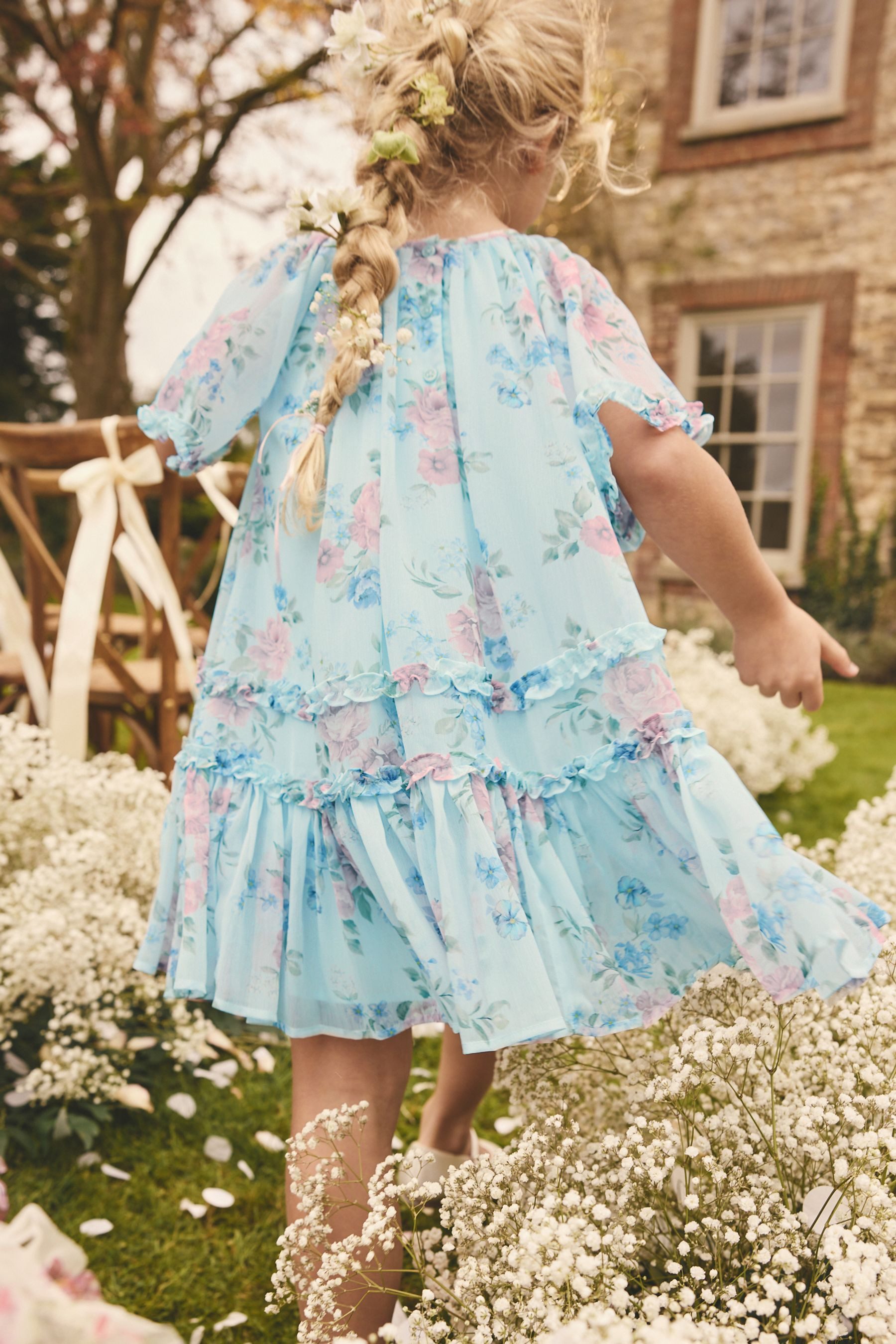 Next Chiffonkleid Chiffonkleid mit Engelärmeln (1-tlg)