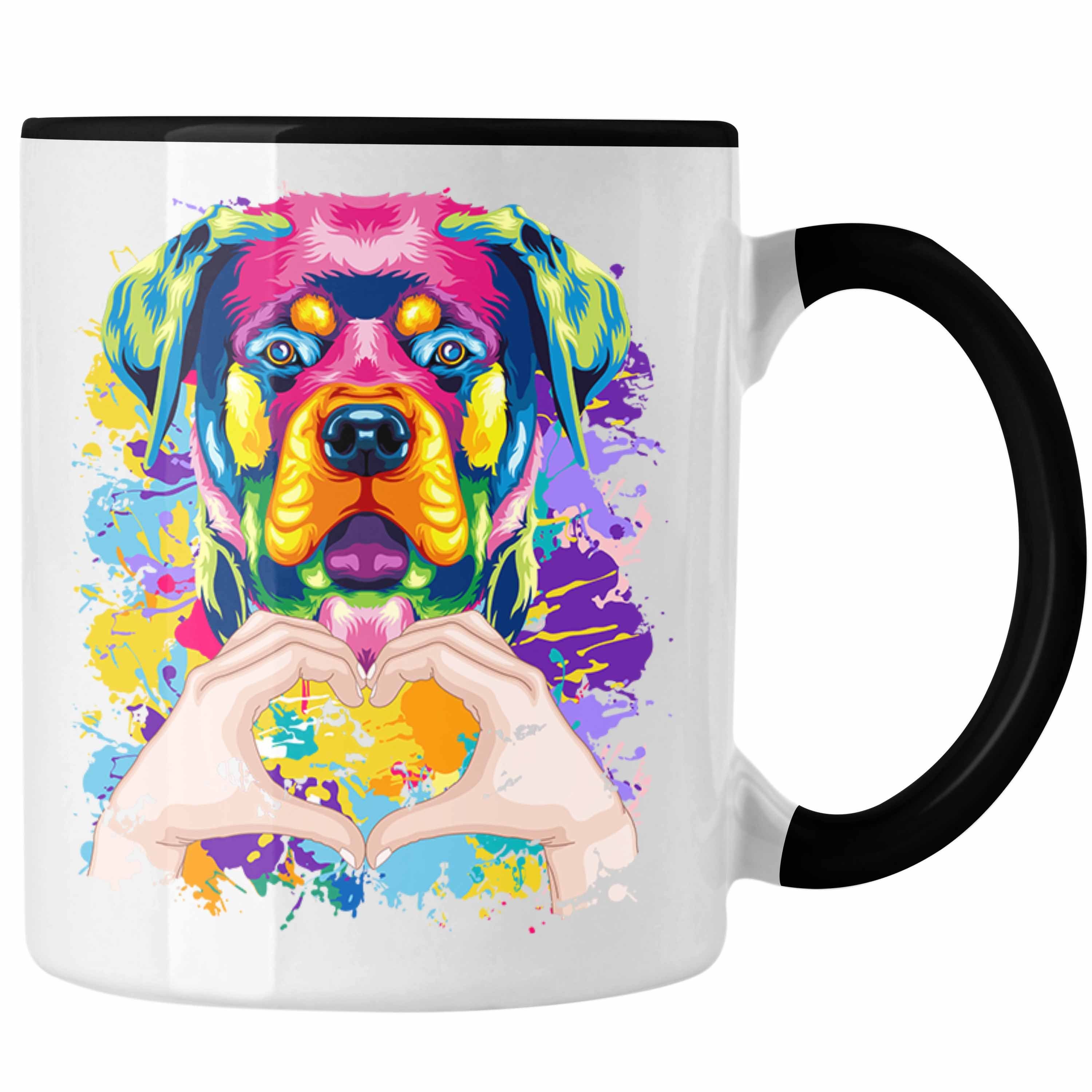 Trendation Tasse Rottweiler Besitzer Farbe Love Tasse Geschenk Lustiger Spruch Geschenk Schwarz