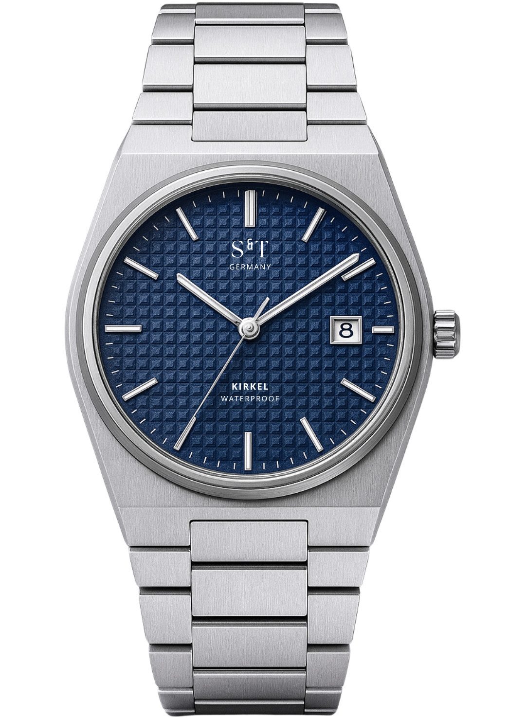 S&T Design Quarzuhr Herrenuhr Edelstahl Armbanduhr Herren Uhr Datum Silber, (Geschenkebox (Etui), inkl. Uhrenbox), Einfache Männer Uhr Metall Silber Datum Wasserdicht 3Bar