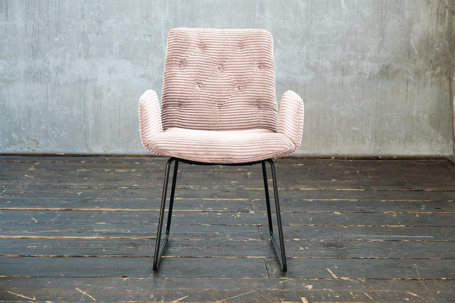 KAWOLA Esszimmerstuhl NEW CHARME, Stuhl Esszimmersessel Cord, mit od. ohne Drehfunktion, versch. Farben rosa