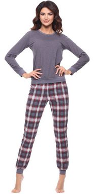 Merry Style Schlafanzug Damen Schlafanzug Zweiteiler Pyjama lang bunt mit Muster MS10-268