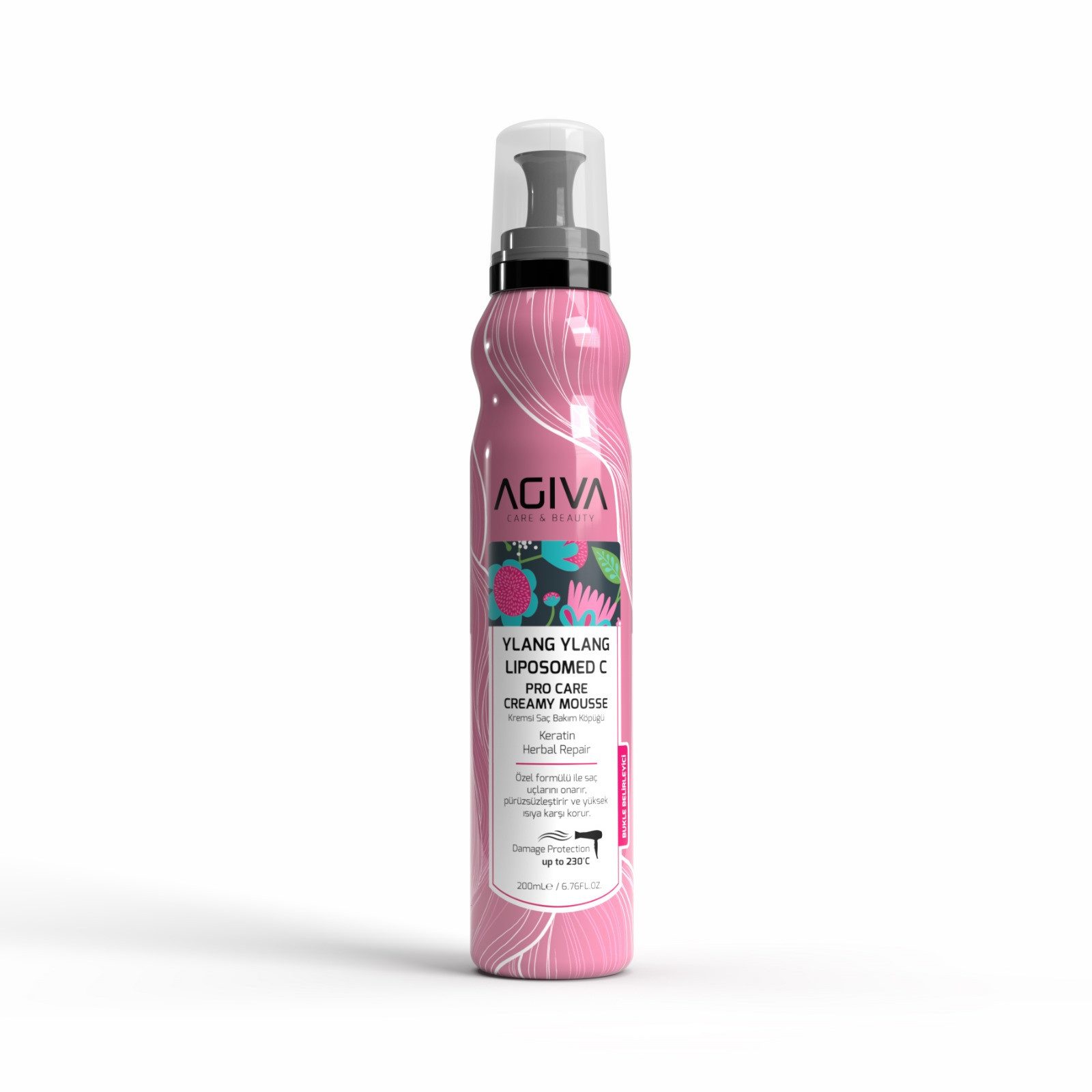 AGIVA Professional Haarmousse PRO CARE YLANG YLANG LIPOSOMED C Creamy Schaumfestiger 200ml (VEGAN), 1-tlg.