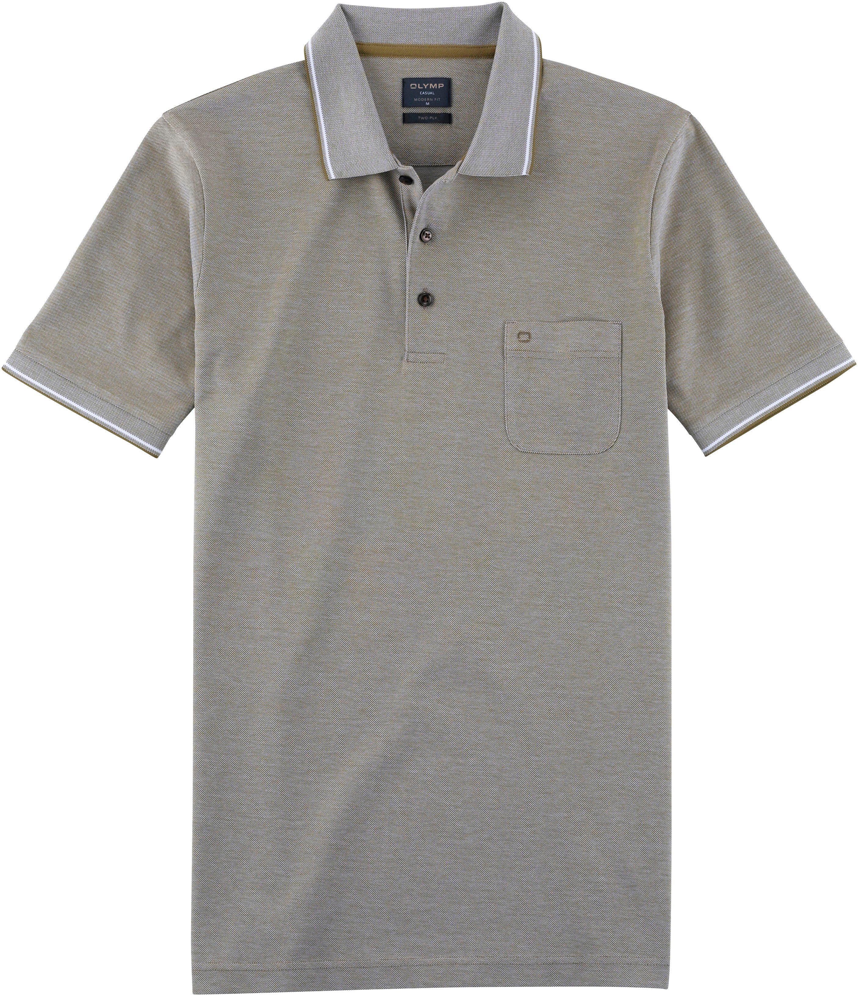 OLYMP Luxor fit modern hochwertiger in Piqué-Qualität Poloshirt khaki