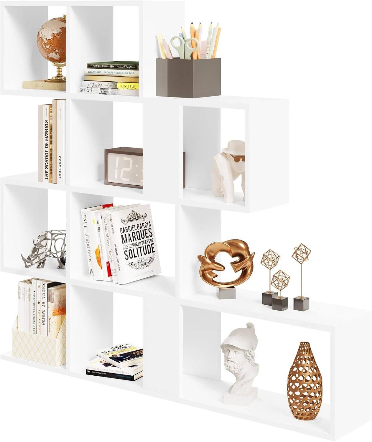 EUGAD Bücherregal, 1-tlg., 4 Ebenen, mit 11 offenen Fächern, freistehendes günstig online kaufen