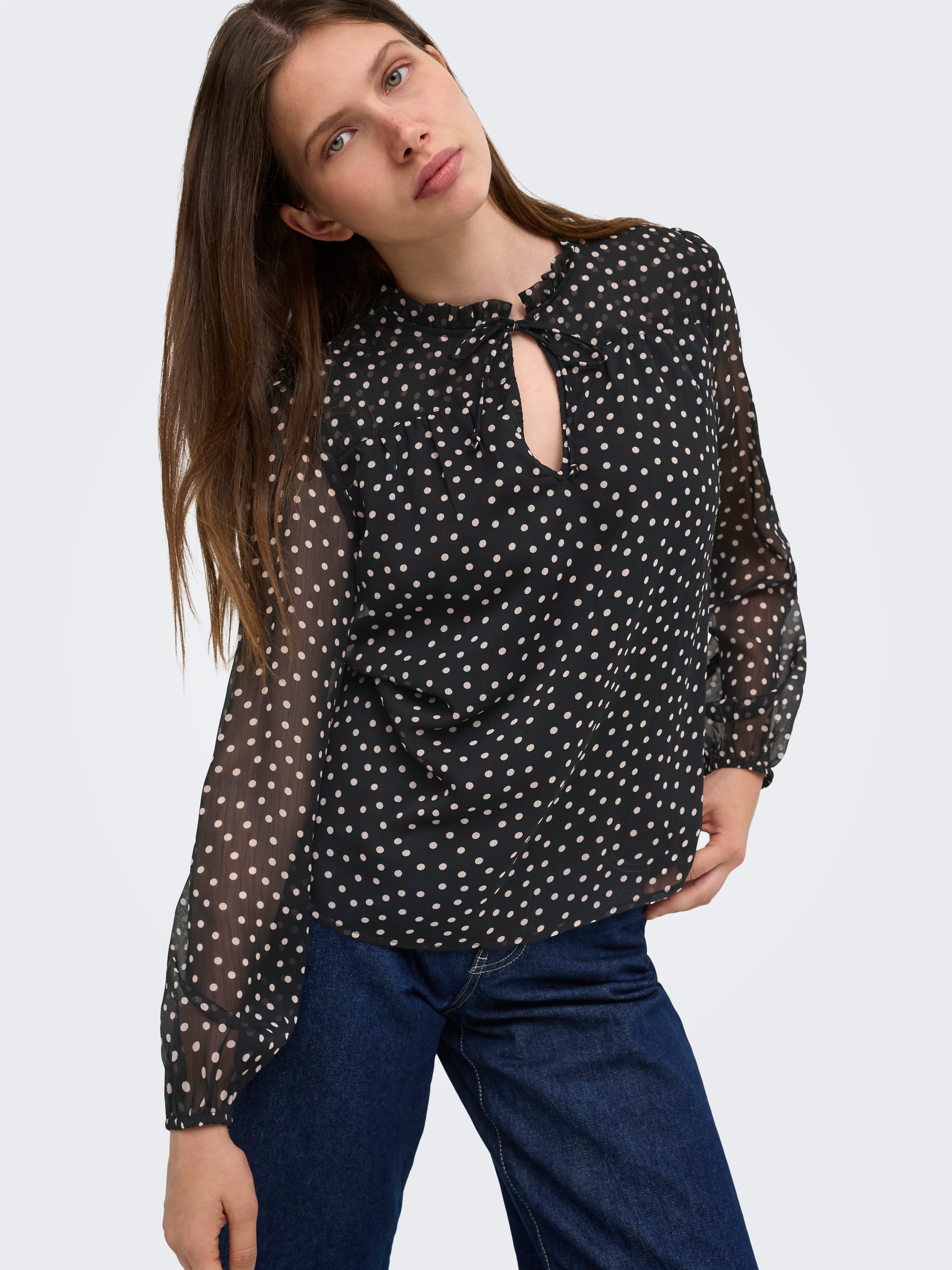 ONLY Chiffonbluse ONLDITSY L/S BLOUSE WVN Kunstfaser, regular fit