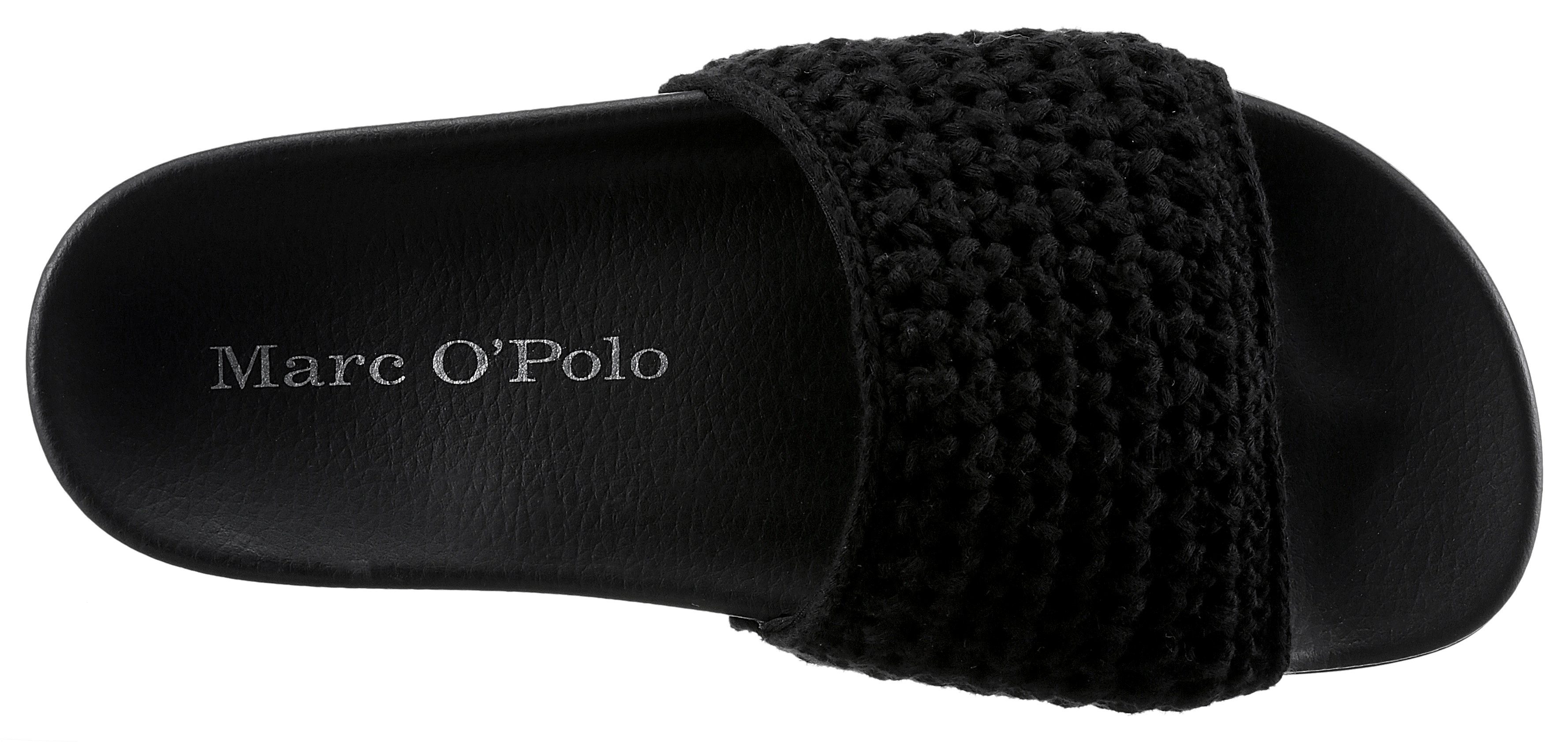 Marc O'Polo Pantolette schwarz mit Bandage breiter