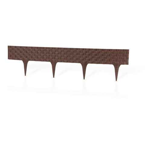 NATIV Garten Beetumrandung Garten Palisade Rattan-Optik braun, biegsam