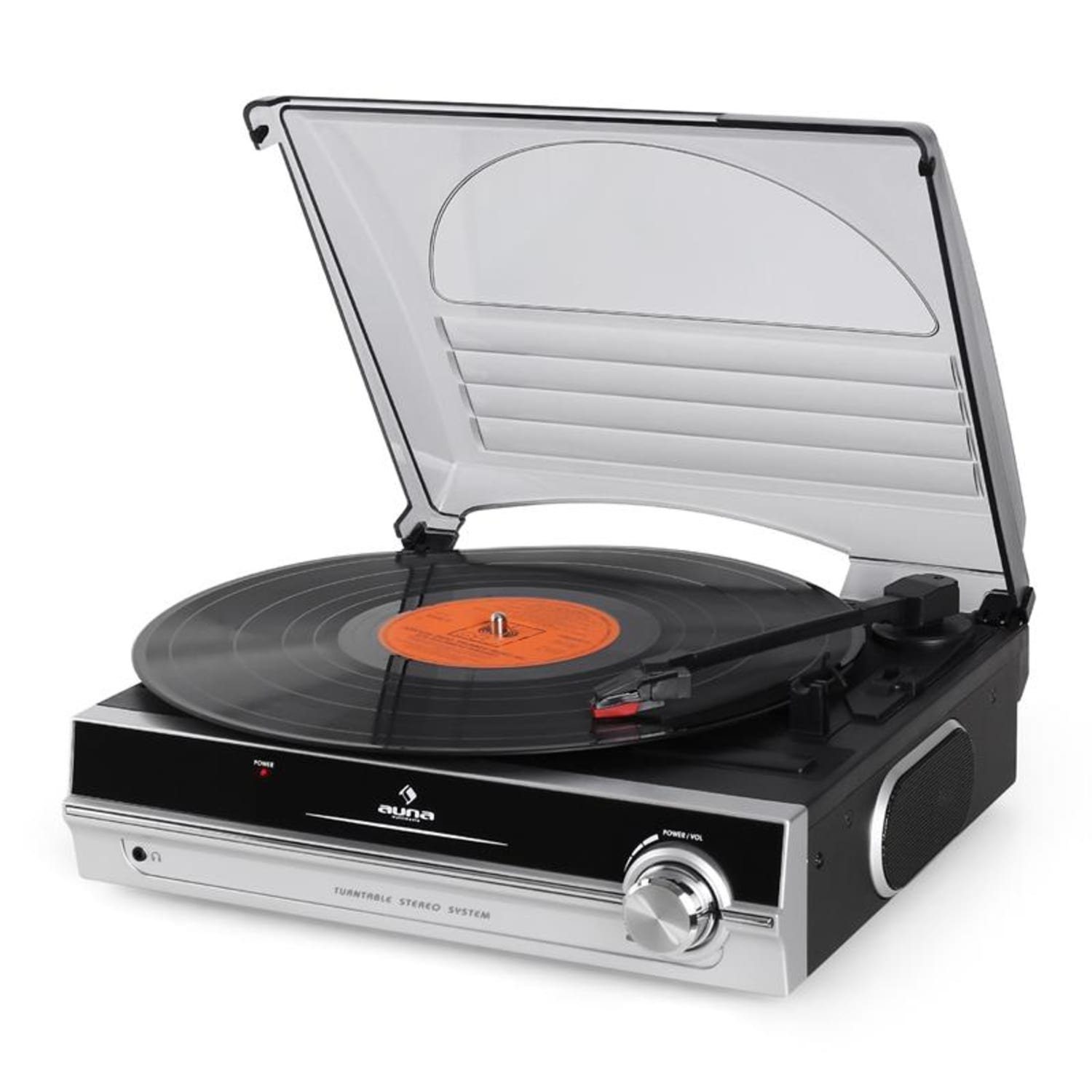 Auna TBA-928 Plattenspieler (Schallplatten Turntable Vinyl Spieler Silber Plattenspieler)