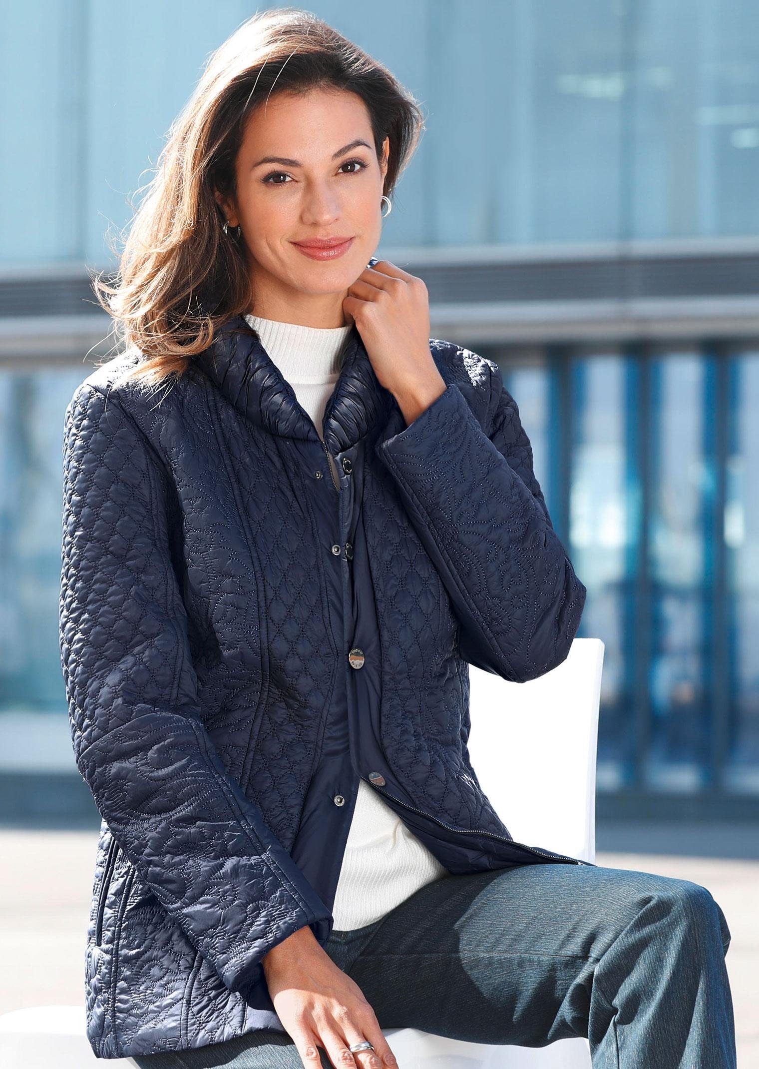 GOLDNER Kurzmantel Jacke mit attraktivem Stepp-Mustermix – Bild 5 von 5