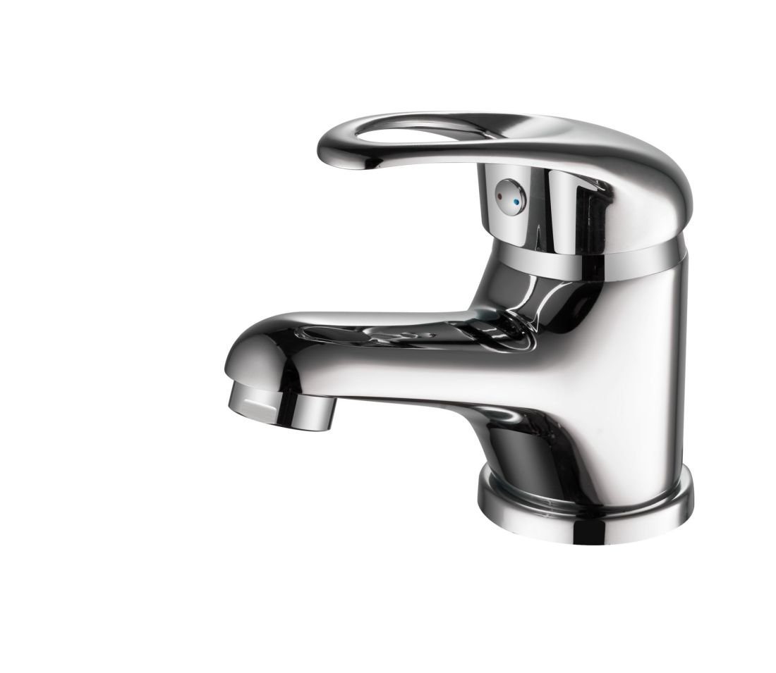 Thumbnail - Tuganna Waschtischarmatur ND6111X Niederdruck Einhebelmischer Armatur Wasserhahn Chrom, Hebel offen