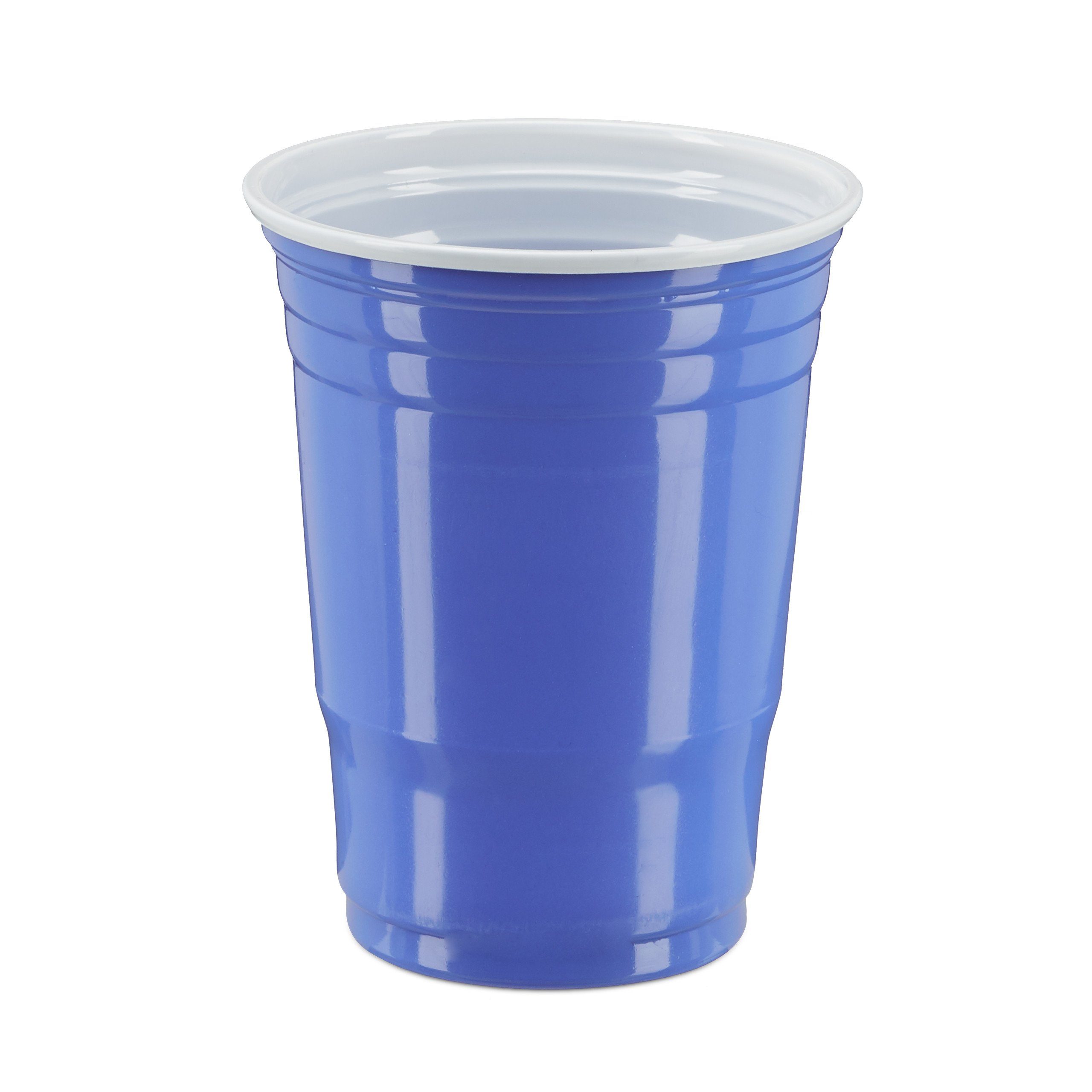 Beer Blau Set, 50er Kunststoff, Blau Weiß Pong Becher Becher relaxdays