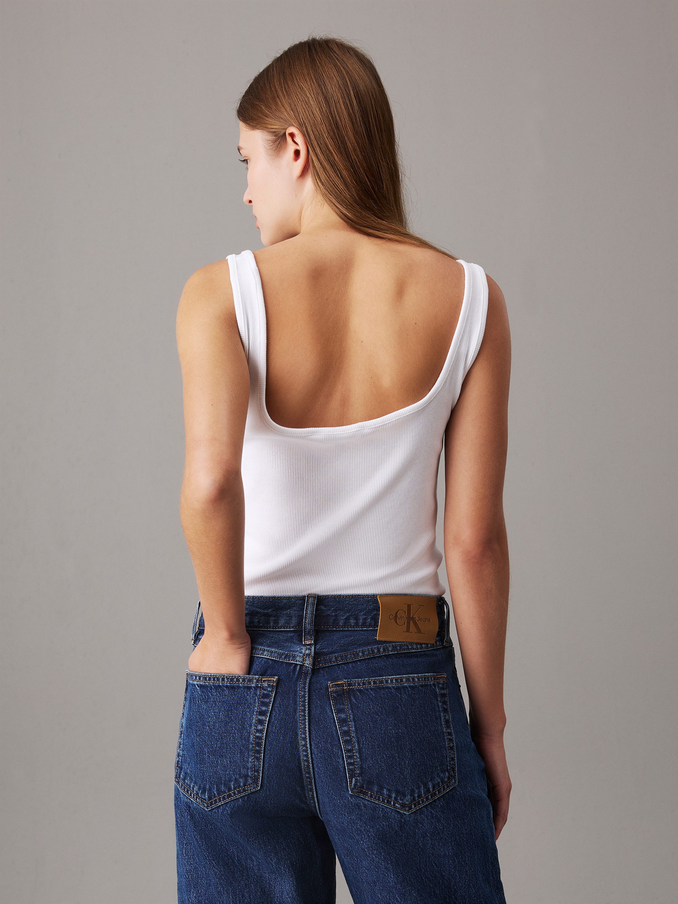 Calvin Klein Jeans Tanktop CK RIB TANK TOP mit eckigem Ausschnitt