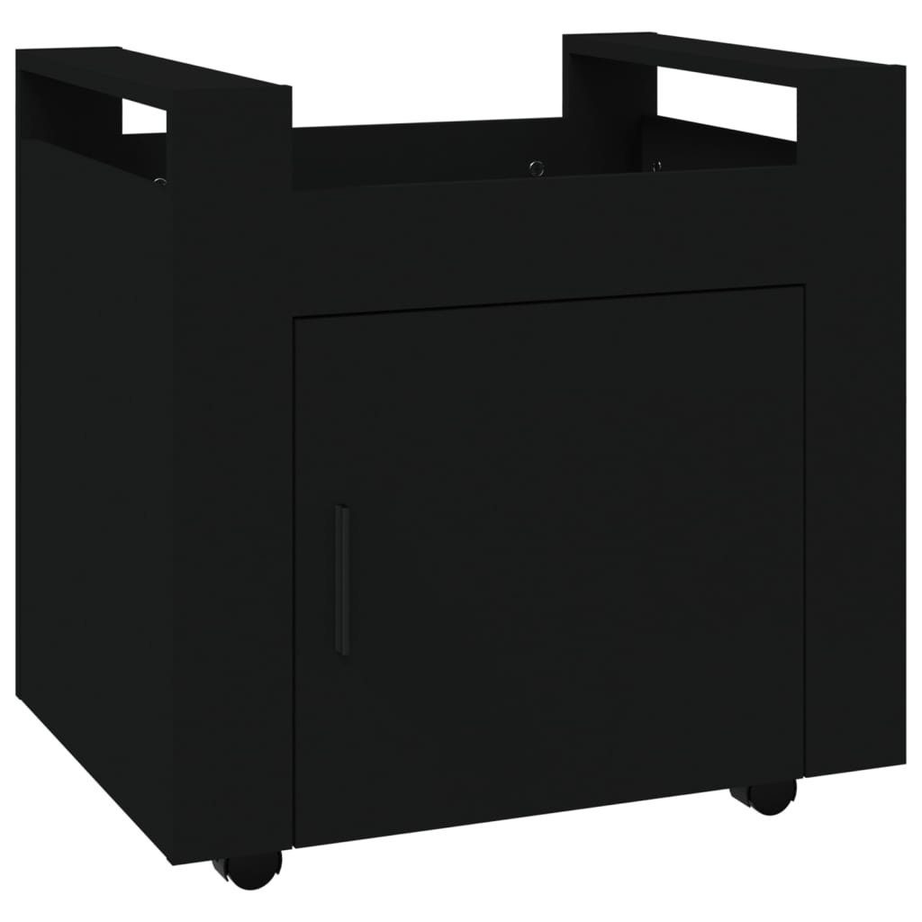 cm Holzwerkstoff 60x45x60 Schreibtisch Bürowagen vidaXL Rollcontainer Schwarz