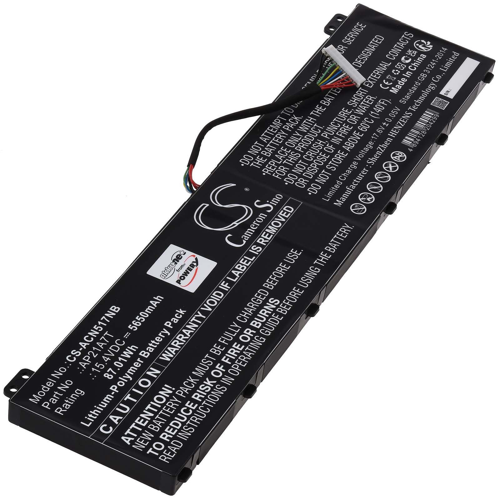 Powery Akku für Acer Predator Helios 300 PH317-56-77ZP PH317-56-7292 Laptop-Akku 5650 mAh (15.4 V)