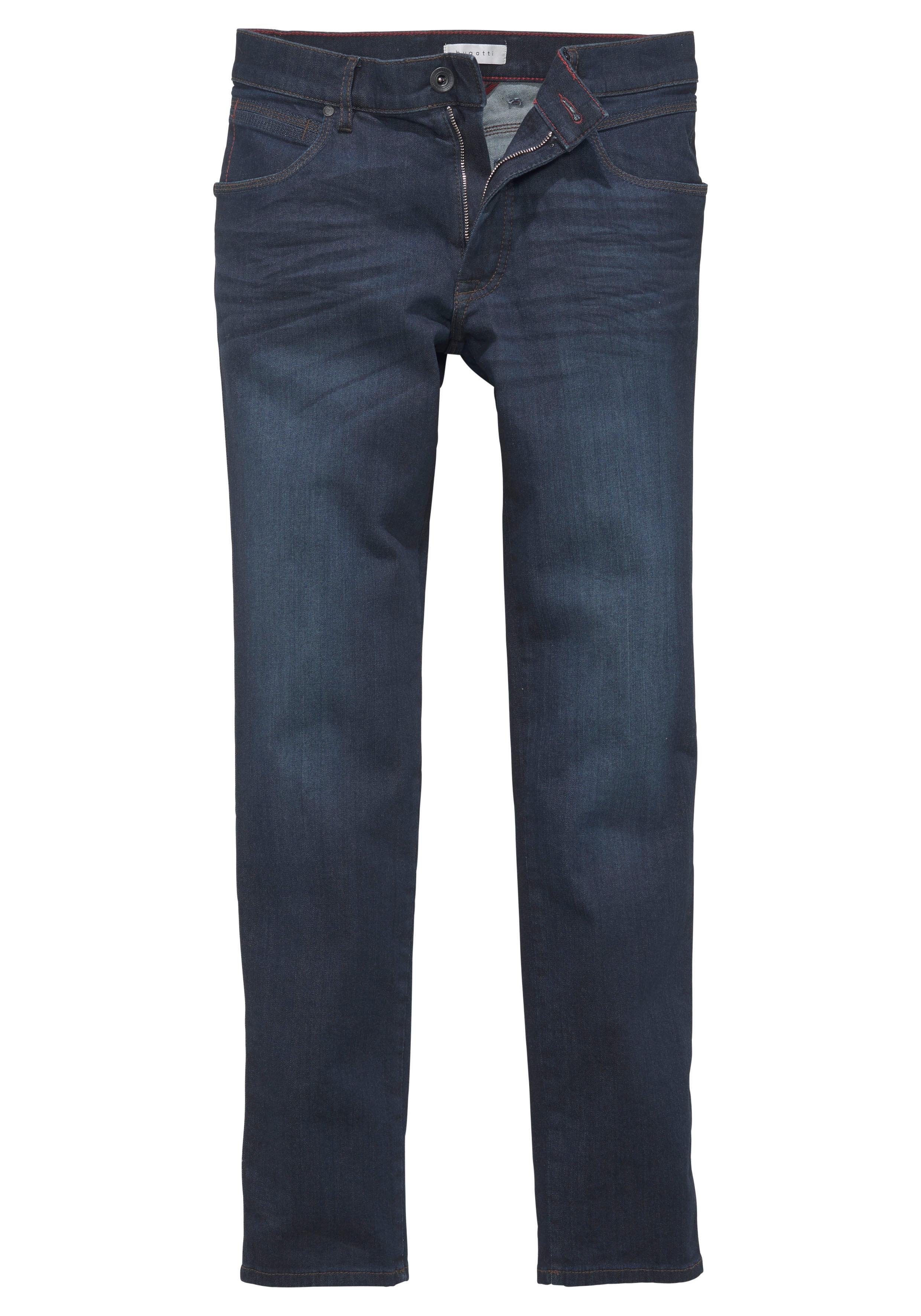 an sich Regular-fit-Jeans passt darkblue used34 Bewegung der bugatti Flexcity