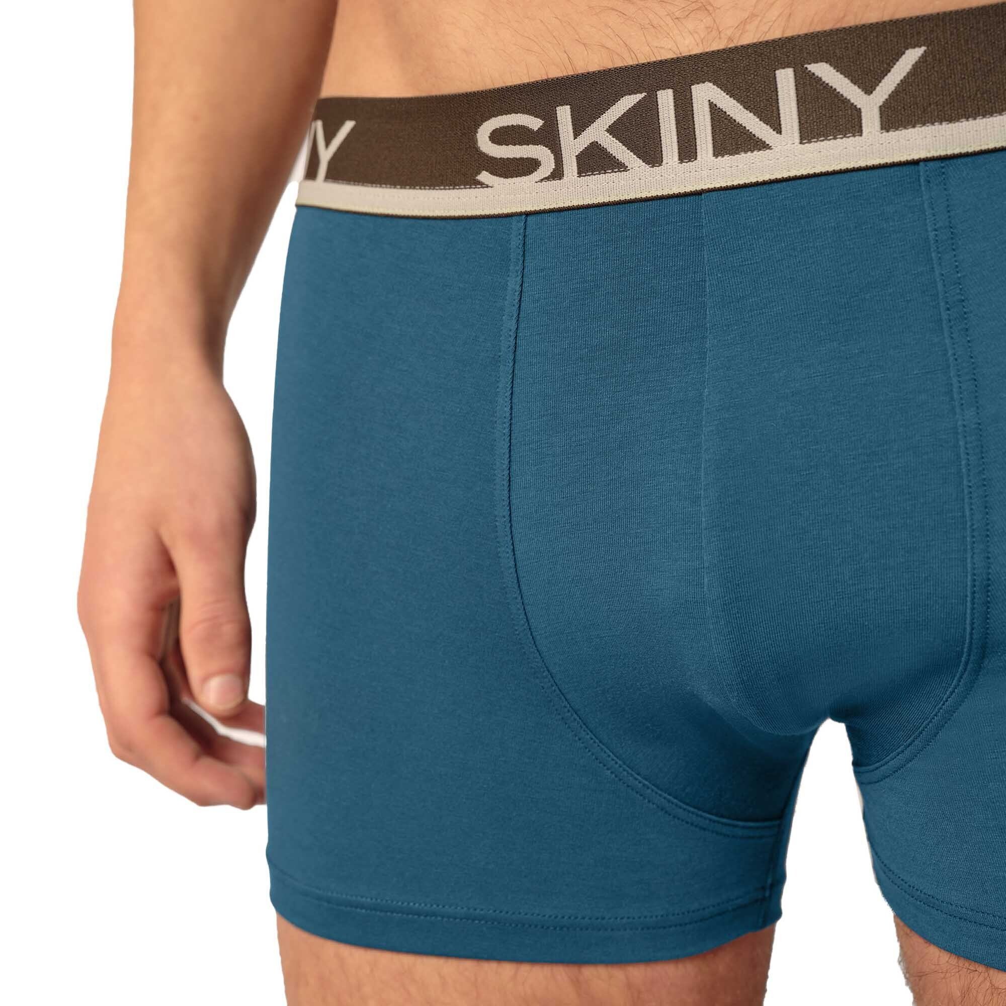 - Pants Unterwäsche, Herren Blau Boxer 3er Skiny Pack Unterhose