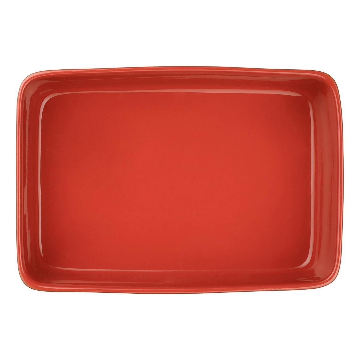 ASA SELECTION Auflaufform GRANDE, Rot, Steingut, Spülmaschinengeeignet, Steinzeug, (1-St), mikrowellen-, ofen- und gefriergeeignet, B 28,5 x H 6 x T 20 cm