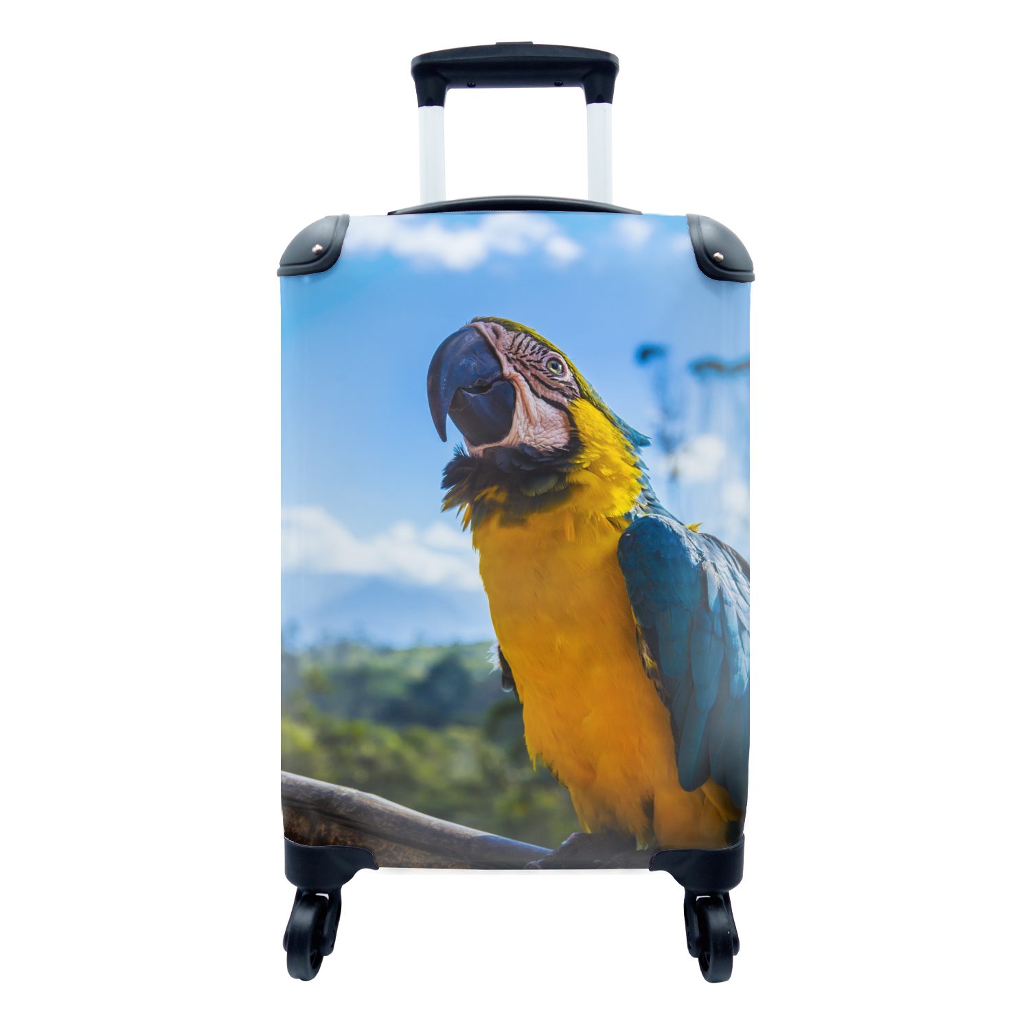- 4 Handgepäck für Vogel Gelb, MuchoWow Reisetasche Handgepäckkoffer Papagei Ferien, Reisekoffer mit - rollen, Trolley, Rollen,