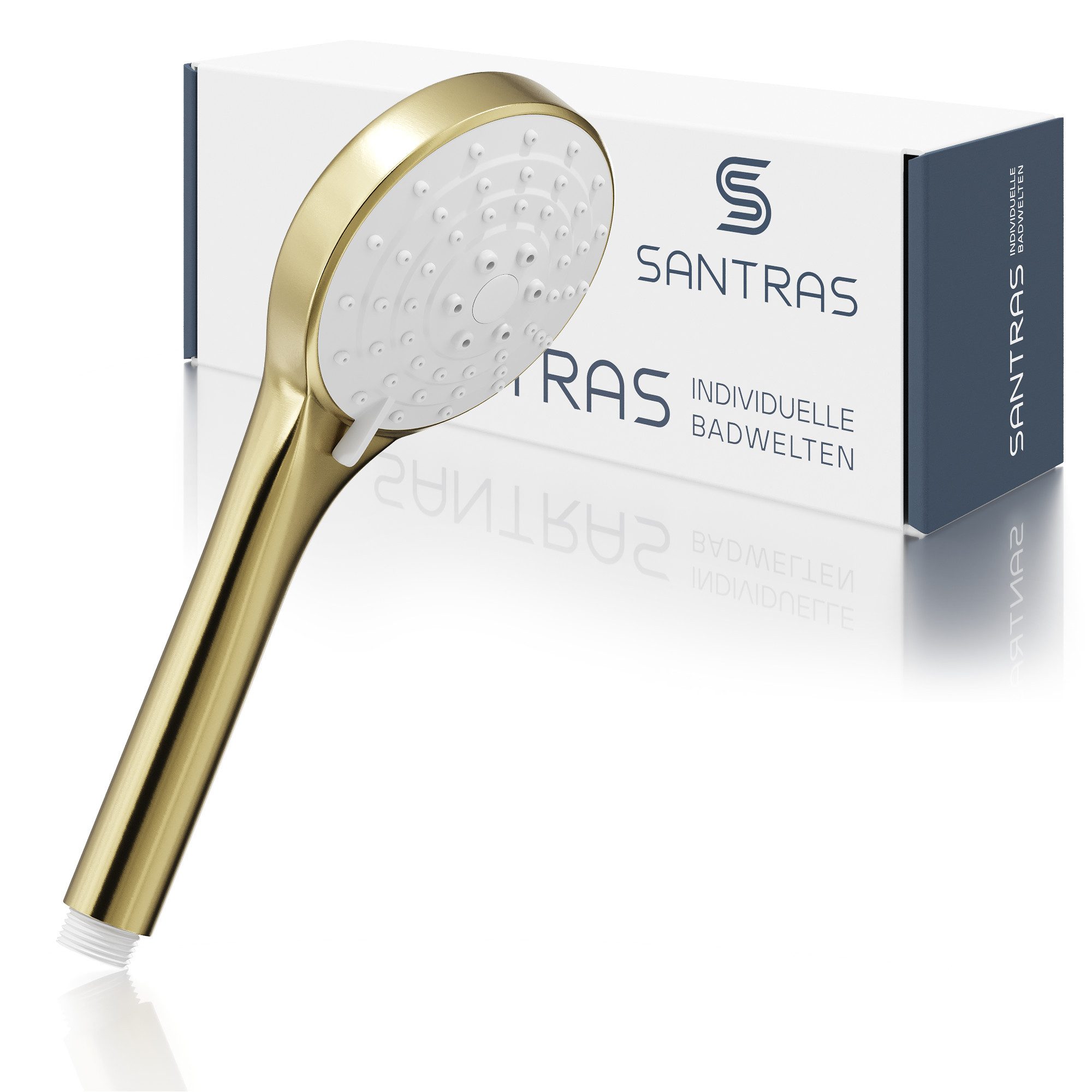 Santras Handbrause in Bronze - dreifach verstellbarer Duschkopf mit Wassersparer