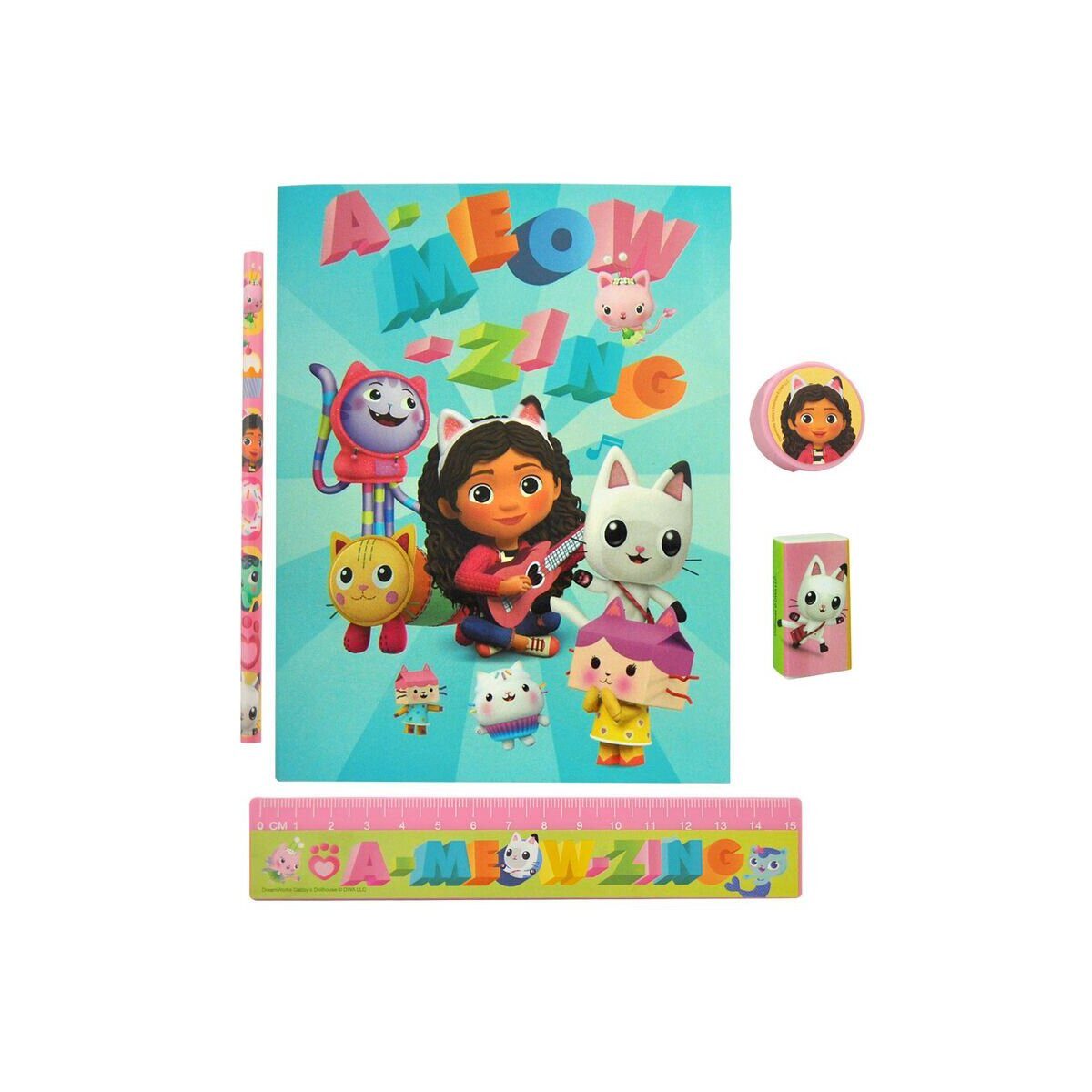 Gabby's Dollhouse Kreativset Gabby's Dollhouse Schreibset für Kinder Notizbuch, Aufkleber
