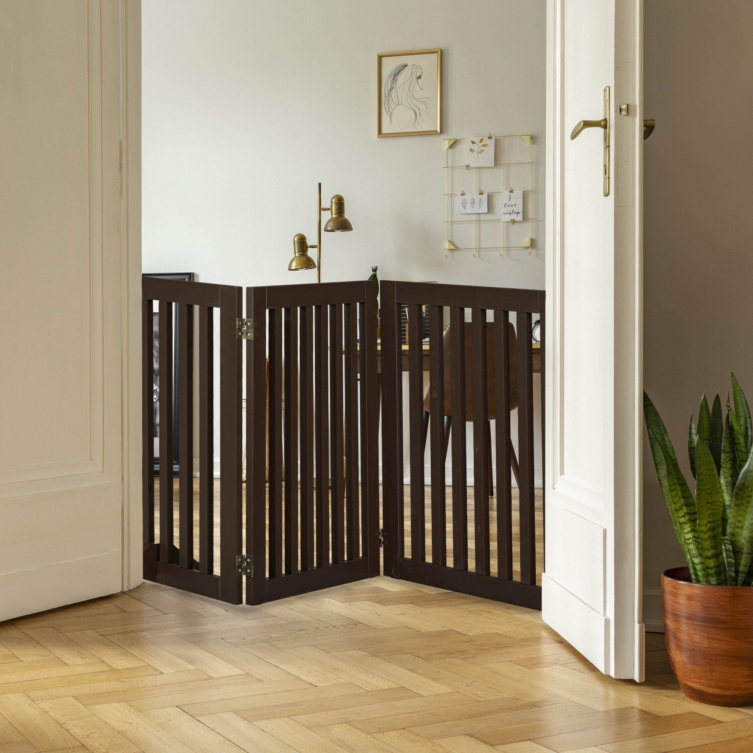 relaxdays Universalschutzgitter Braunes Absperrgitter 70 cm (4-teilig, 4 St., 4-teilig), 4 Panel