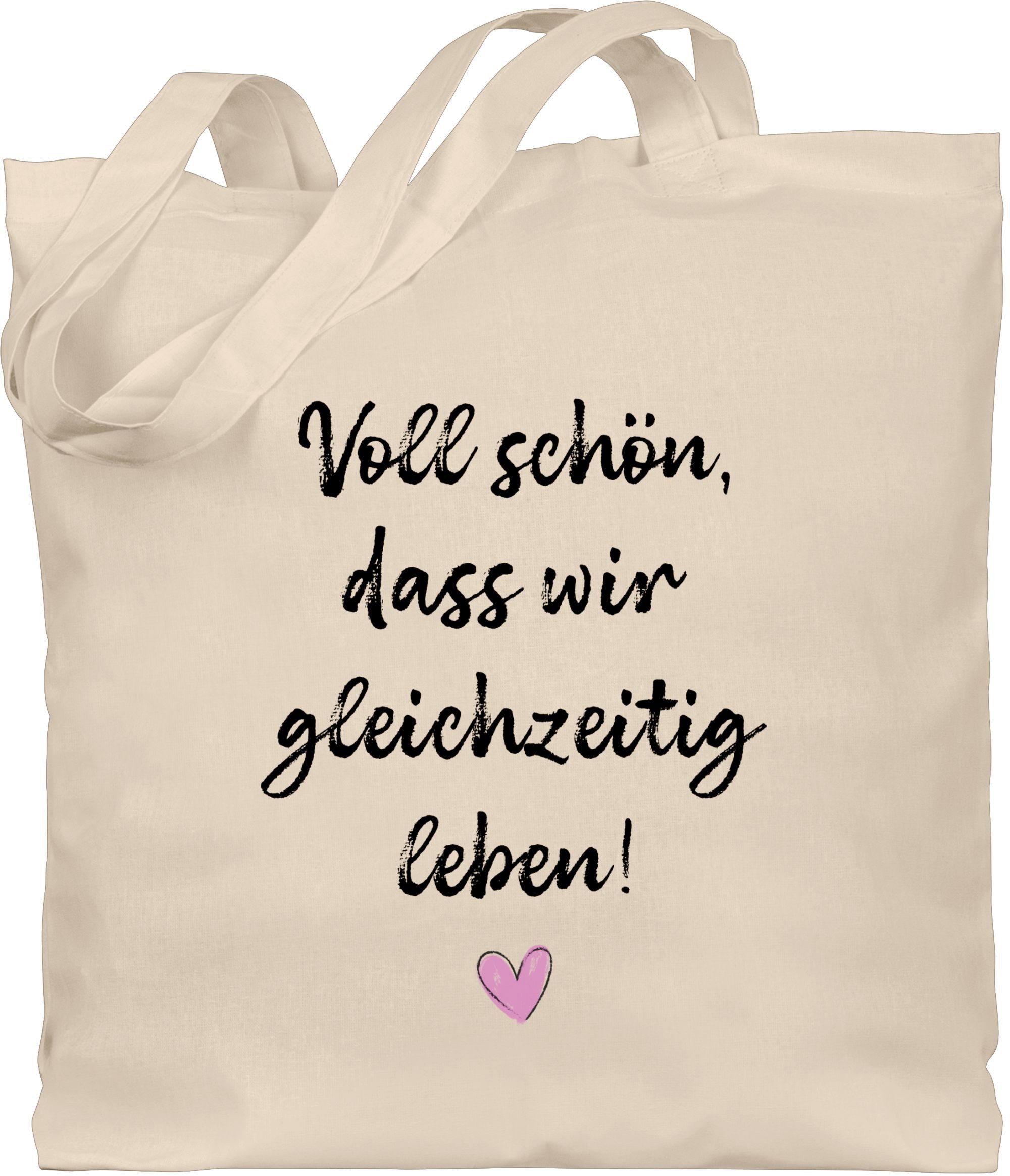 Shirtracer Umhängetasche Voll schön dass wir gleichzeitig leben I Freundschaft Geschenk für Pär, Pärchen