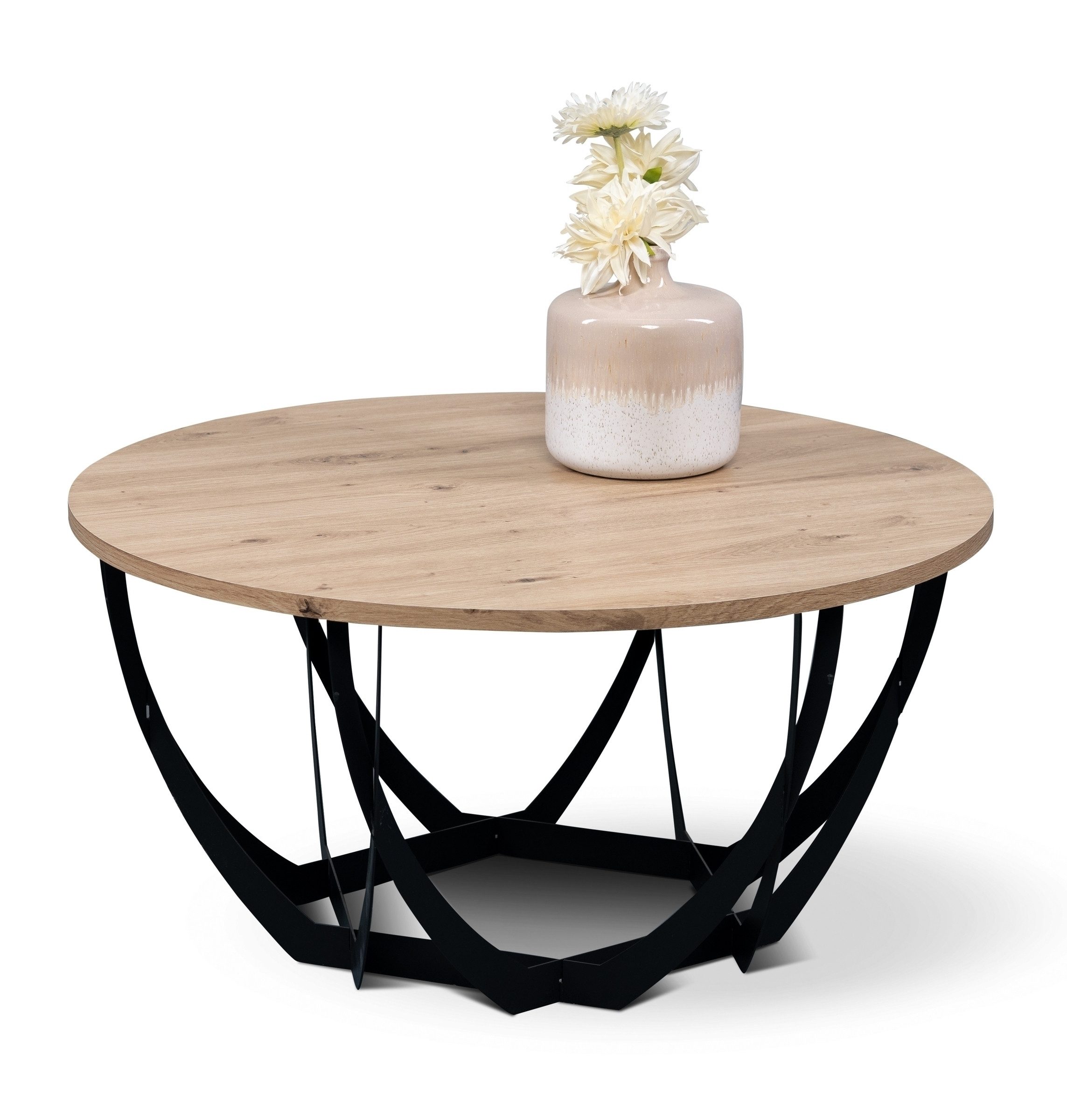 M2 Kollektion Couchtisch Metall in schwarz / Artisan Eiche Dekor - 40x80 (HxD)