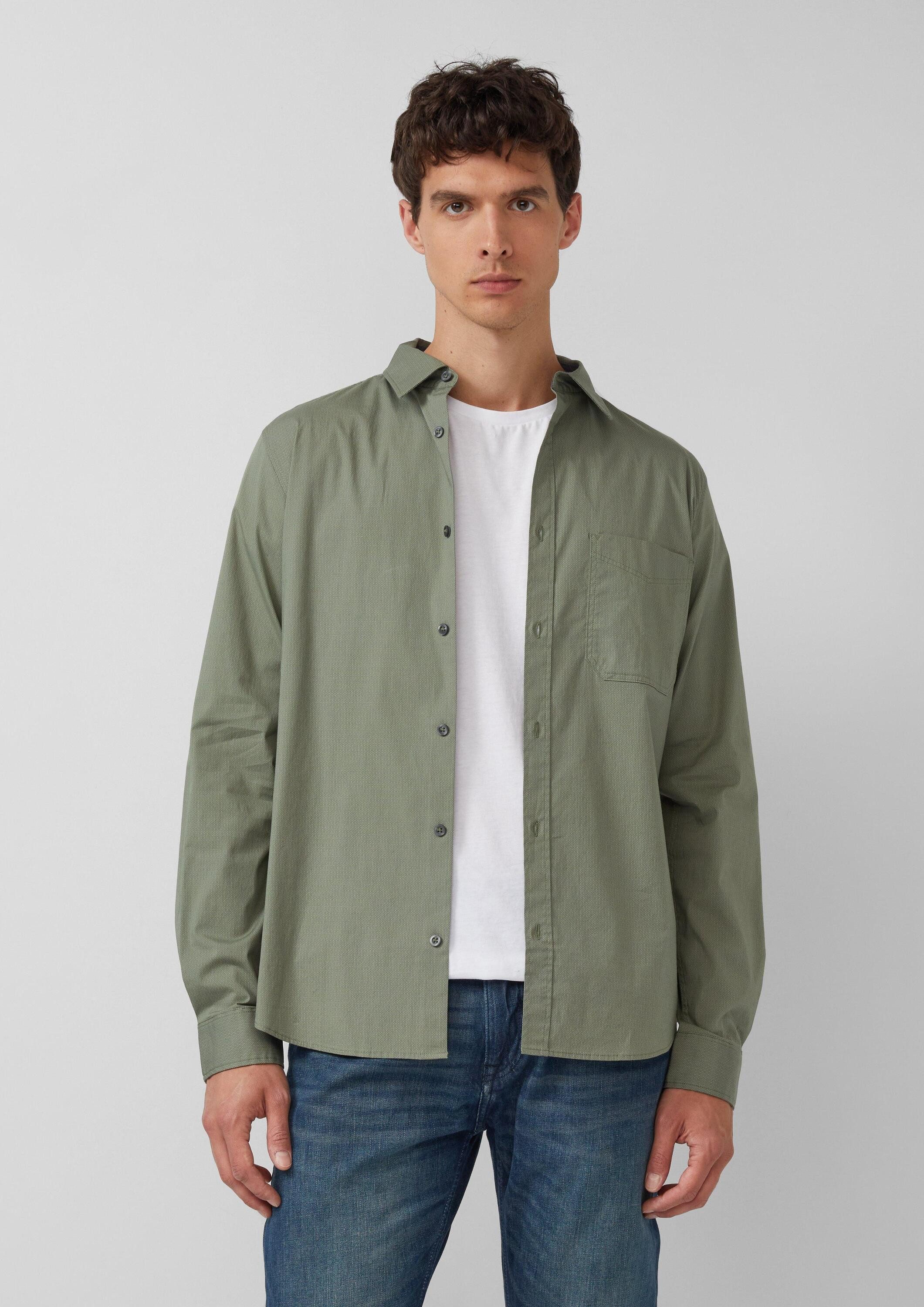 s.Oliver Langarmhemd Hemd Slim Fit: Gemustertes Hemd mit Kentkragen günstig online kaufen