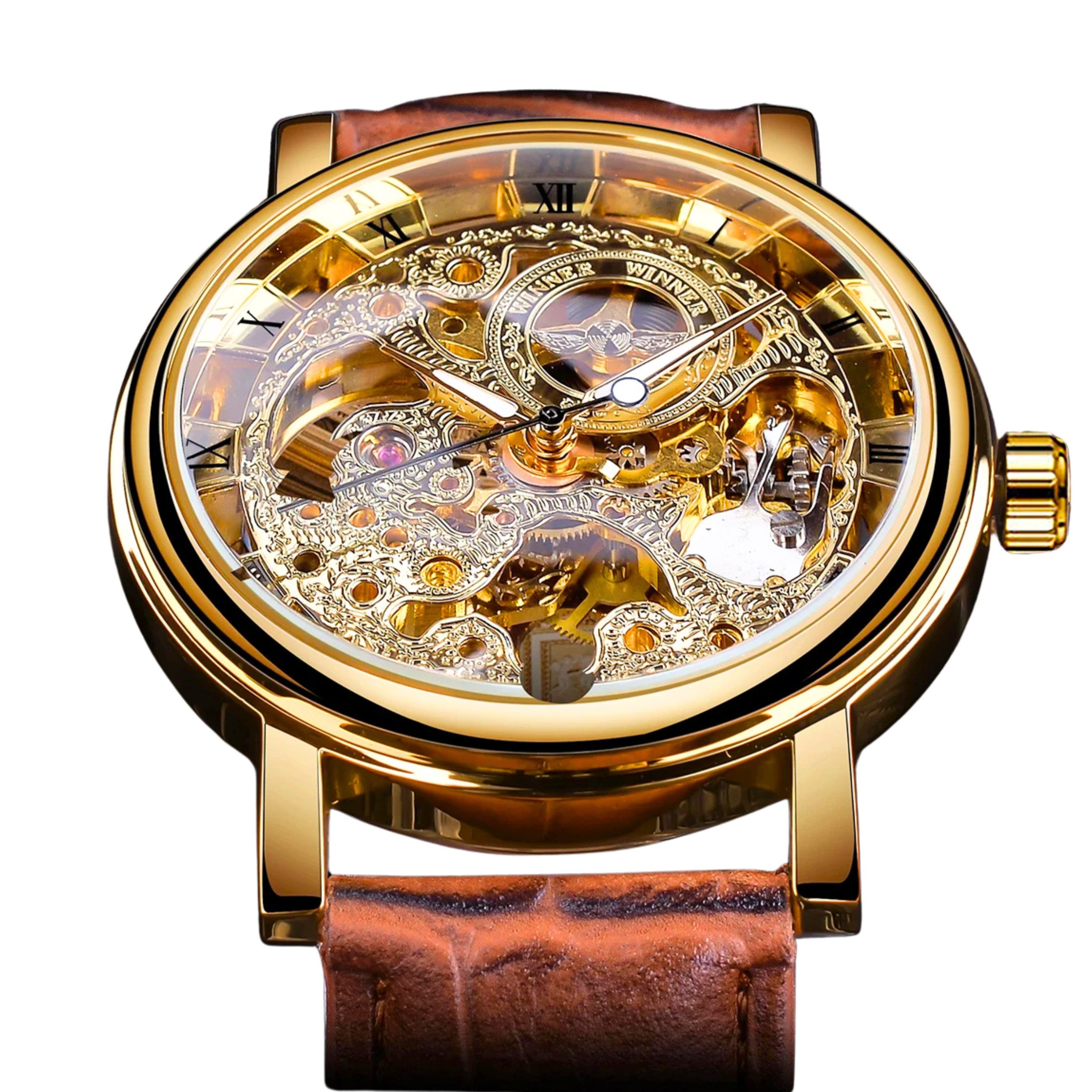 Automatikuhr Herren Uhr mit Lederarmband Männeruhr