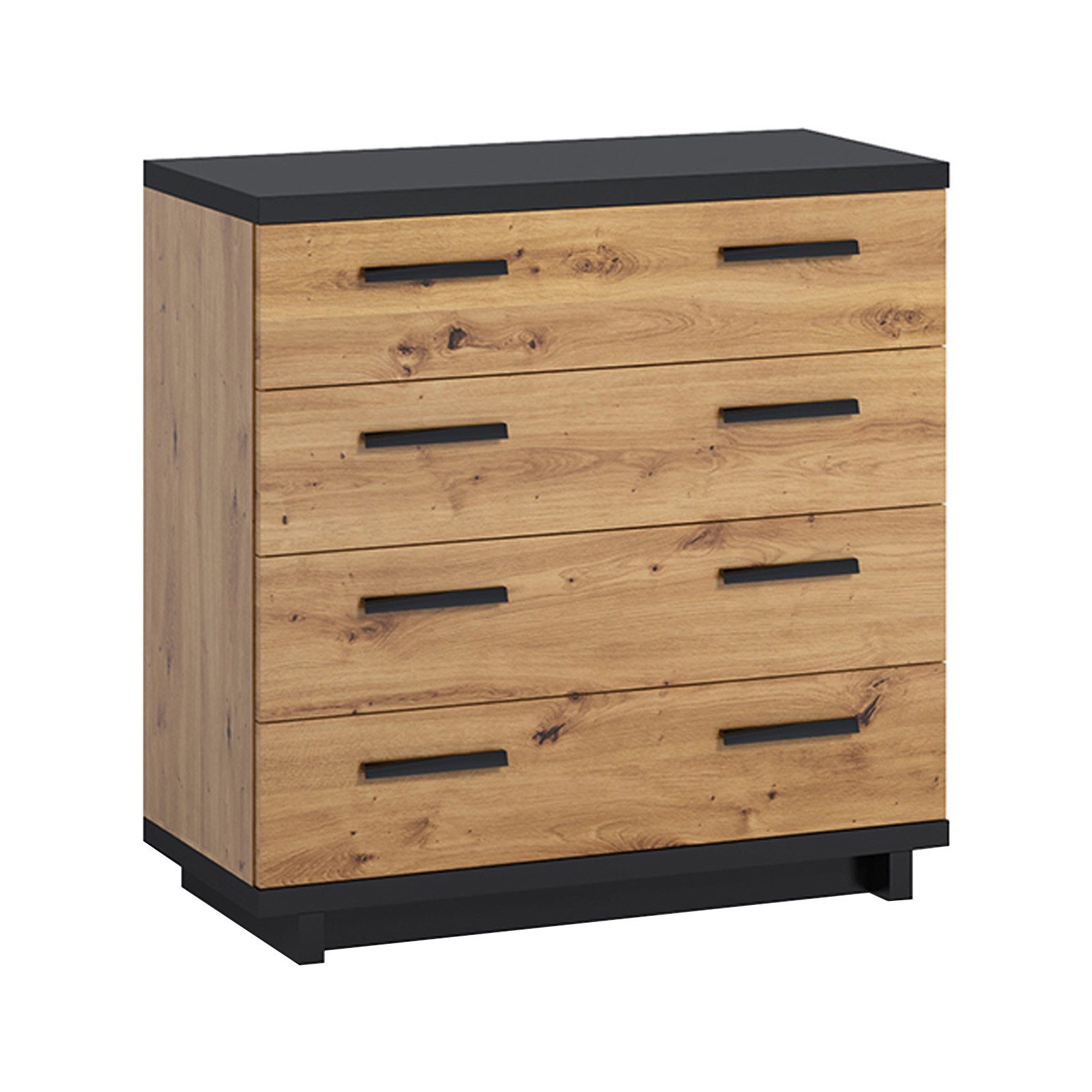 HAUSELEMENT Kommode INES IN-02, Sideboard 90 cm mit 4 Schubladen Schrank Loft