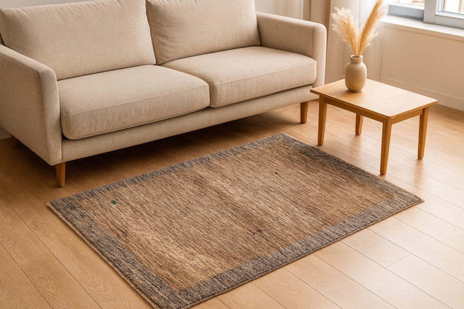 CABBEL Wollteppich Premium Perser Gabbeh Teppich Grau 93x141 cm, Rechteckig, Höhe: 20 mm, Handgeknüpftes Unikat aus 100% Wolle – langlebig und natürlich