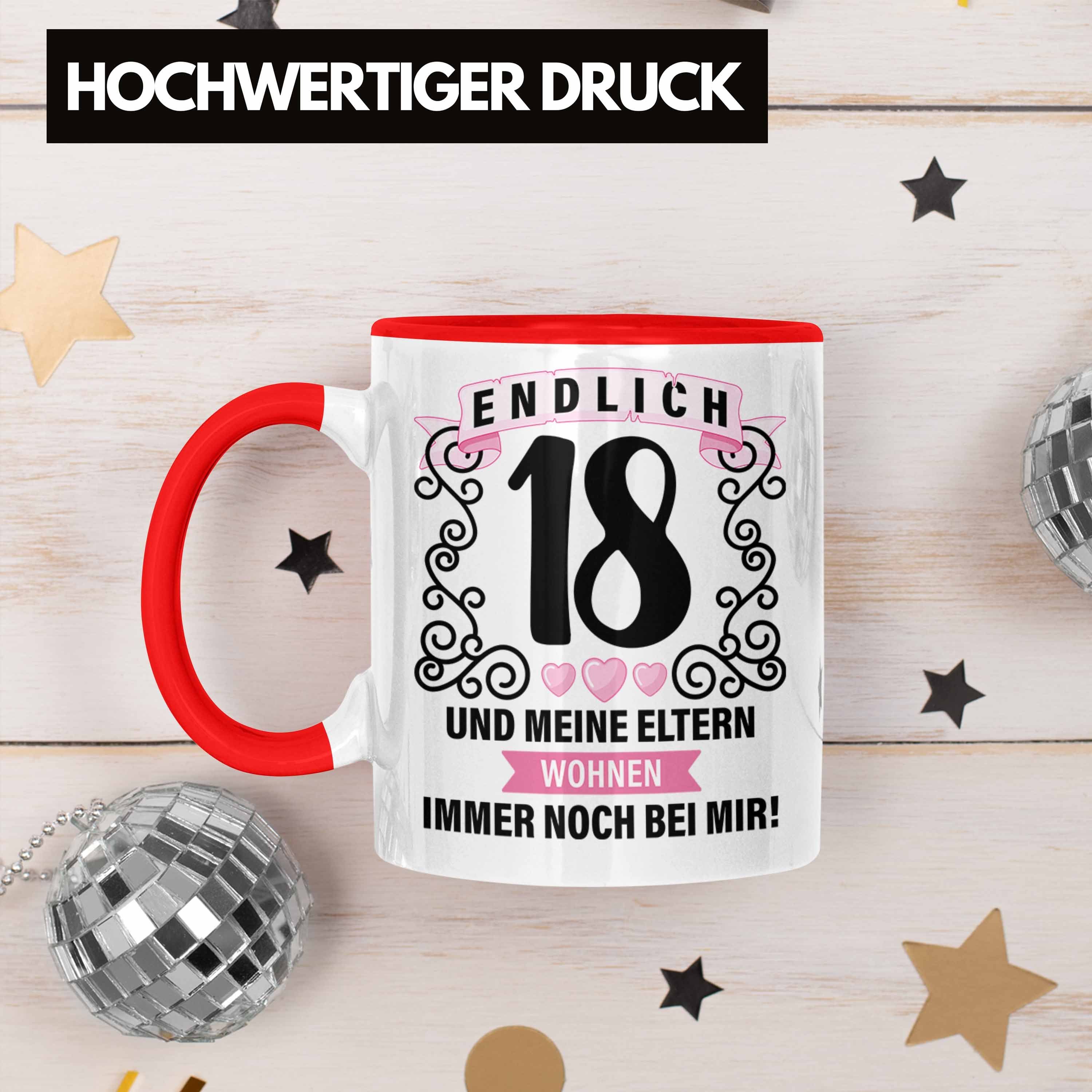 Geschenkideen Tasse Geburtstag Bday - 18er 18 Tasse 18. Trendation Geschenkidee Geschenke Jungen Mädchen Rot Geschenk Spruch zum Lustig Trendation 18