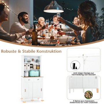 COSTWAY Küchenbuffet mit Schublade und verstellbare Einlegeböden, 170cm