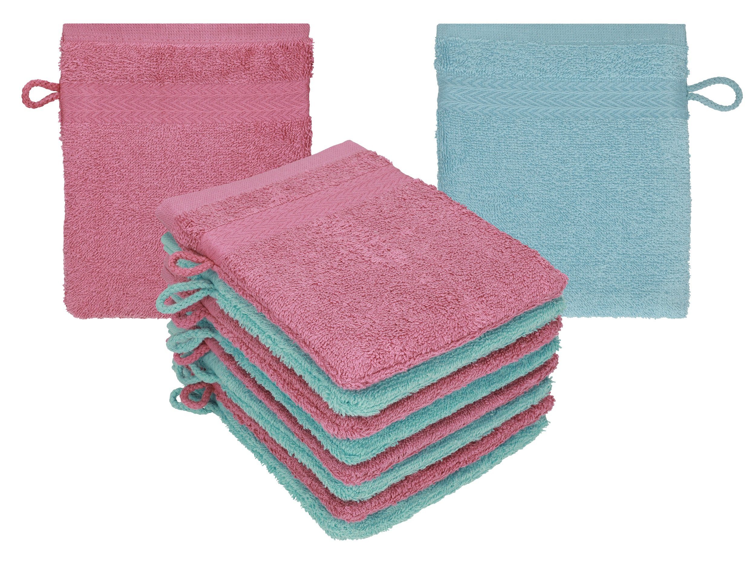 Waschhandschuh Premium 16x21 Betz Baumwolle Farbe Ocean Waschlappen Beere - 10 Set (10-tlg) Stück cm 100% Waschhandschuhe