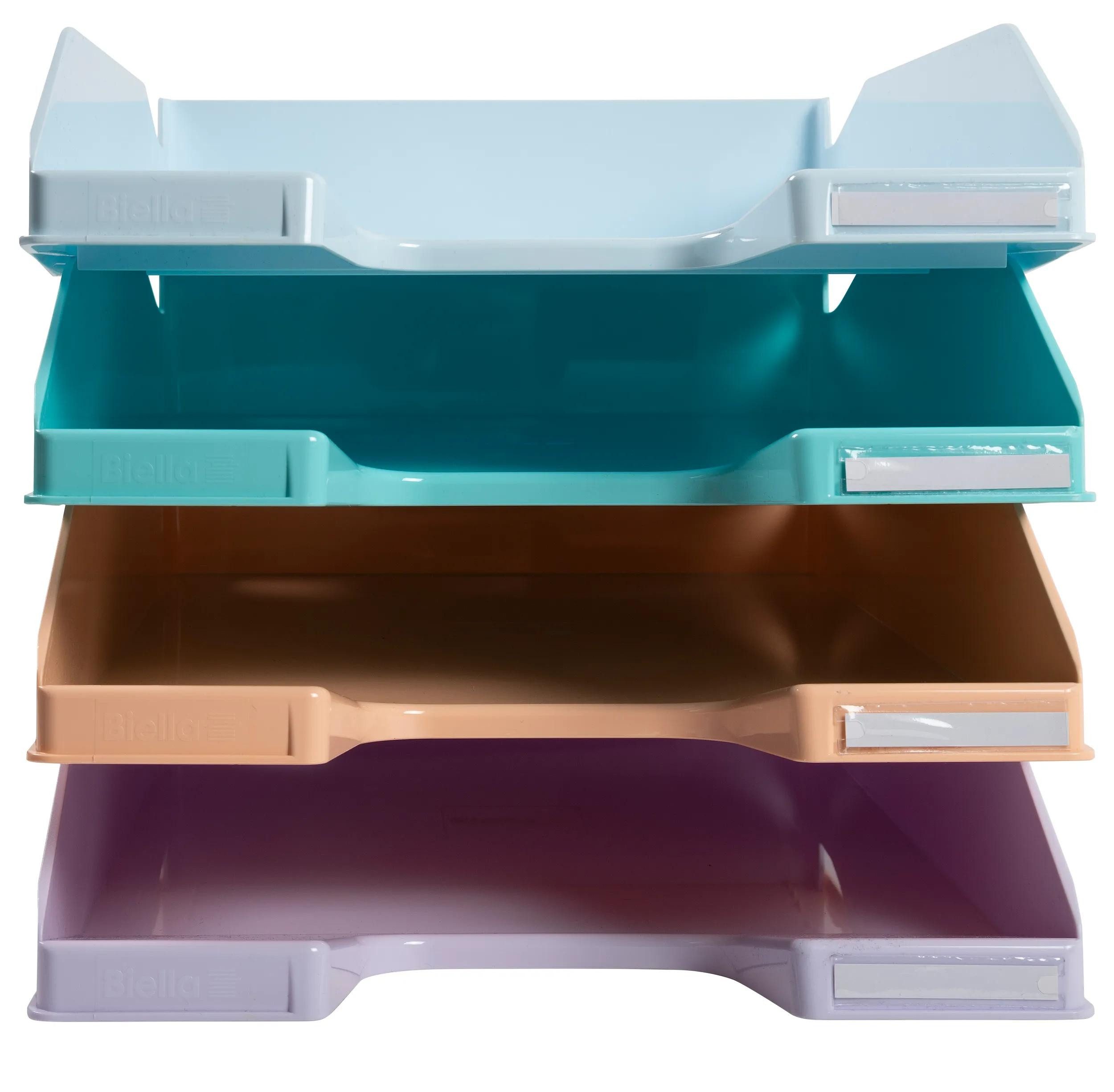 EXACOMPTA Briefablage Set mit 4 Лотки для писем COMBO MIDI, Aquarel - sortiert - 113296SETD, Briefkörbe