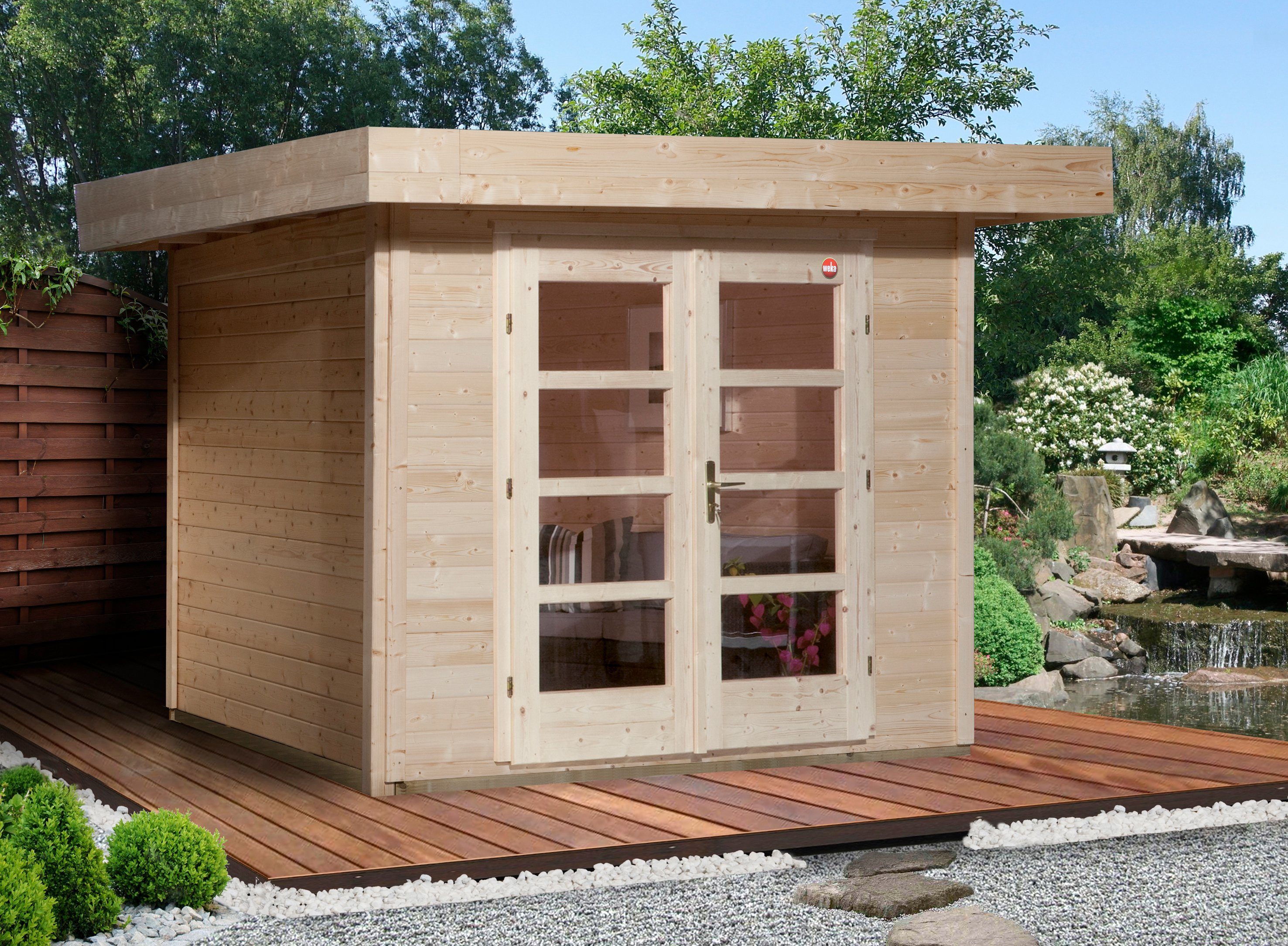 Fichtenholz naturbelassenem Gartenhaus Aus Gr.1, Chill-Out 356x284 cm, weka BxT: