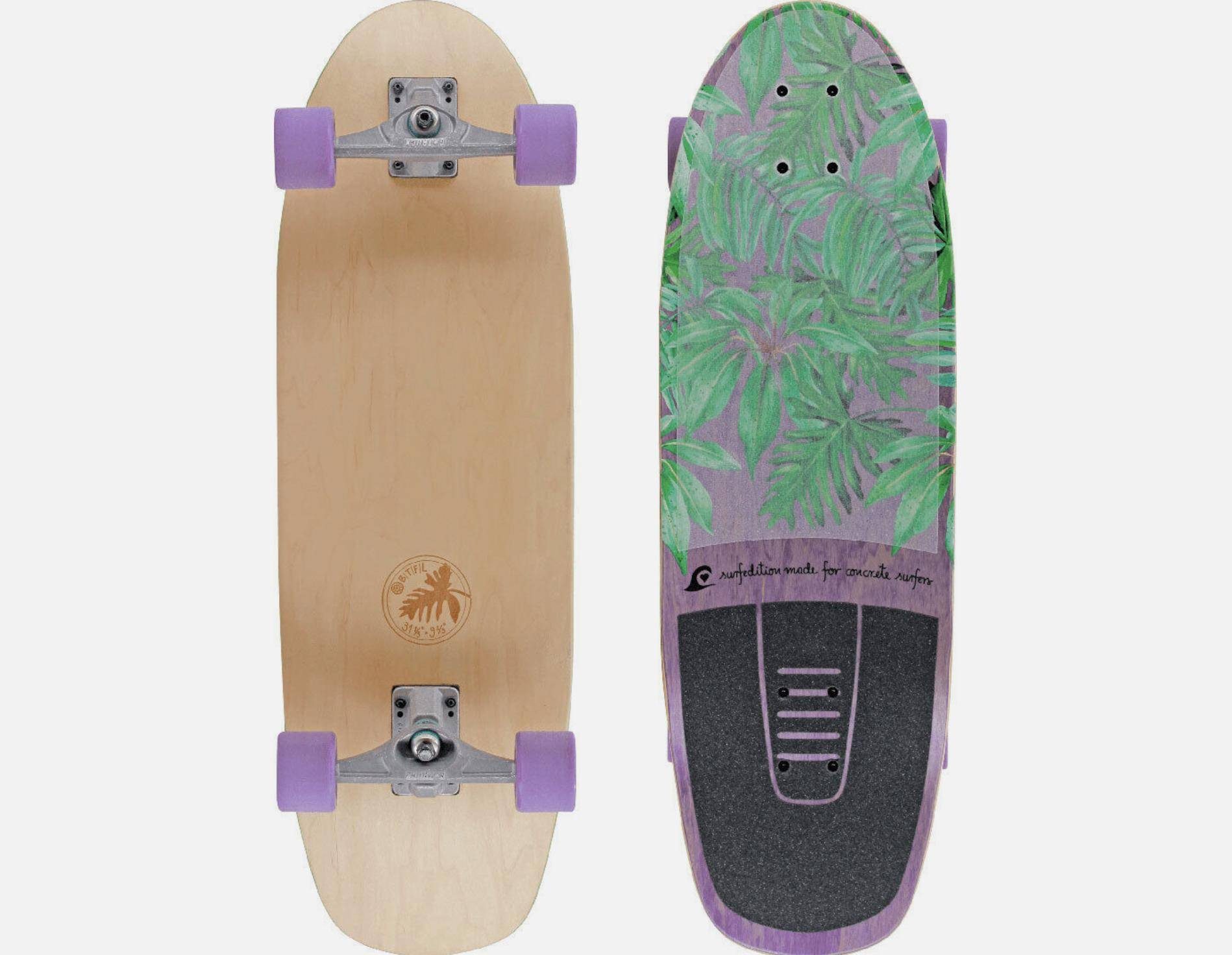 Longboard LENA - Surfskate Board mit Kicks