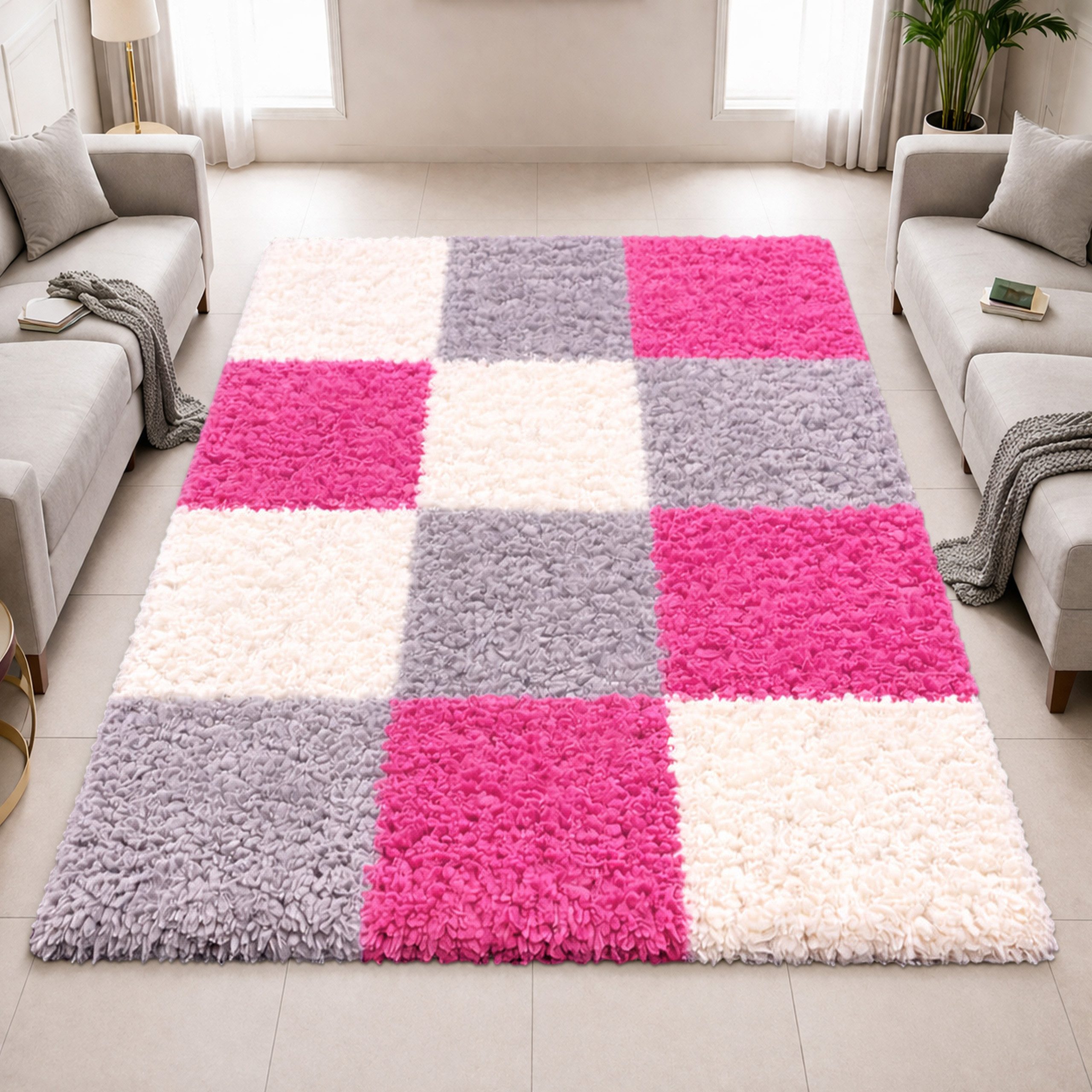 Carpetia Hochflor-Teppich Modernes Shaggy-Design, rechteckig, Höhe: 30 mm, weich, pflegeleicht, strapazierfähig