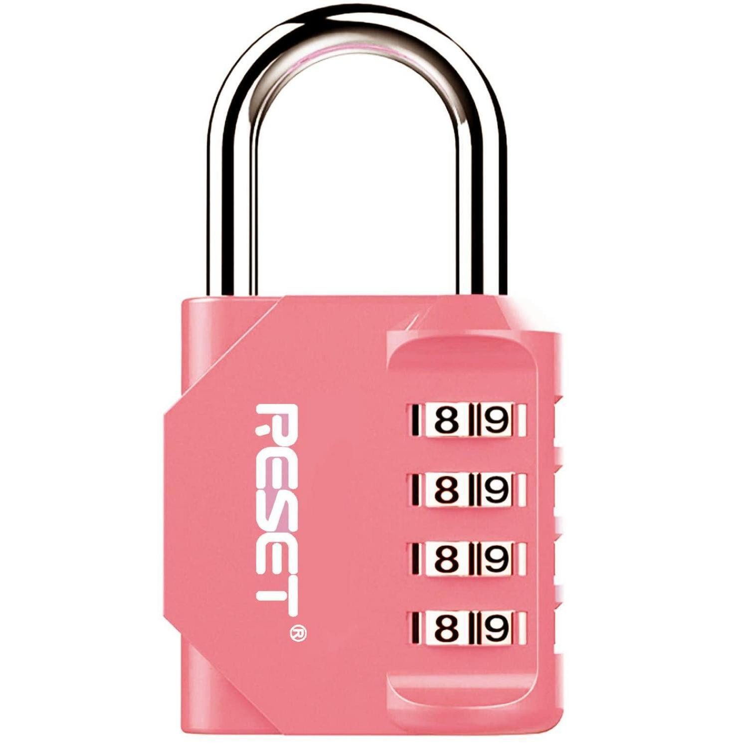 LuxusKollektion Zahlenbügelschloss Zahlenschloss 4-stellig Rosa 31mm Hoehe