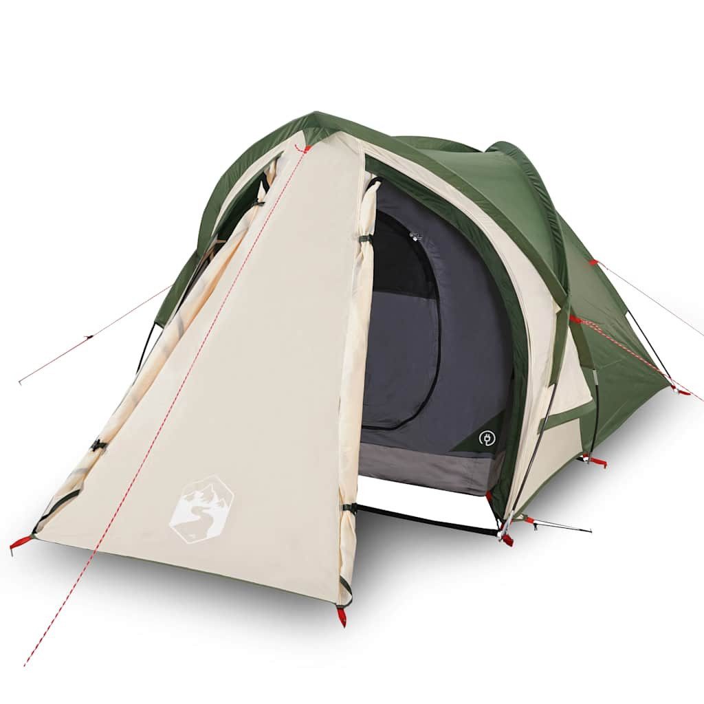 furnicato Faltzelt Campingzelt Kuppel 320x140x120 cm Grün, (1 tlg), Wetterfestes Familienzelt mit E-Anschluss und integrierten Netzwänden