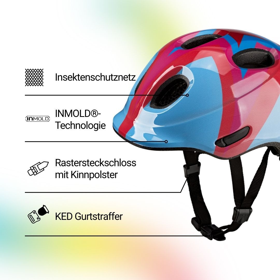 KED Kinderhelm Meggy Spark Kinderfahrradhelm, Inmold, 360° Verstellsystem, Reflektoren, Insektenschutznetz